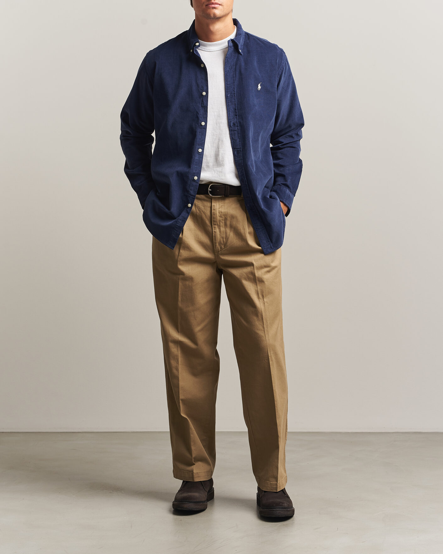 Heren | Overhemden | Polo Ralph Lauren | Custom Fit BD Corduroy Shirt Newport Navy