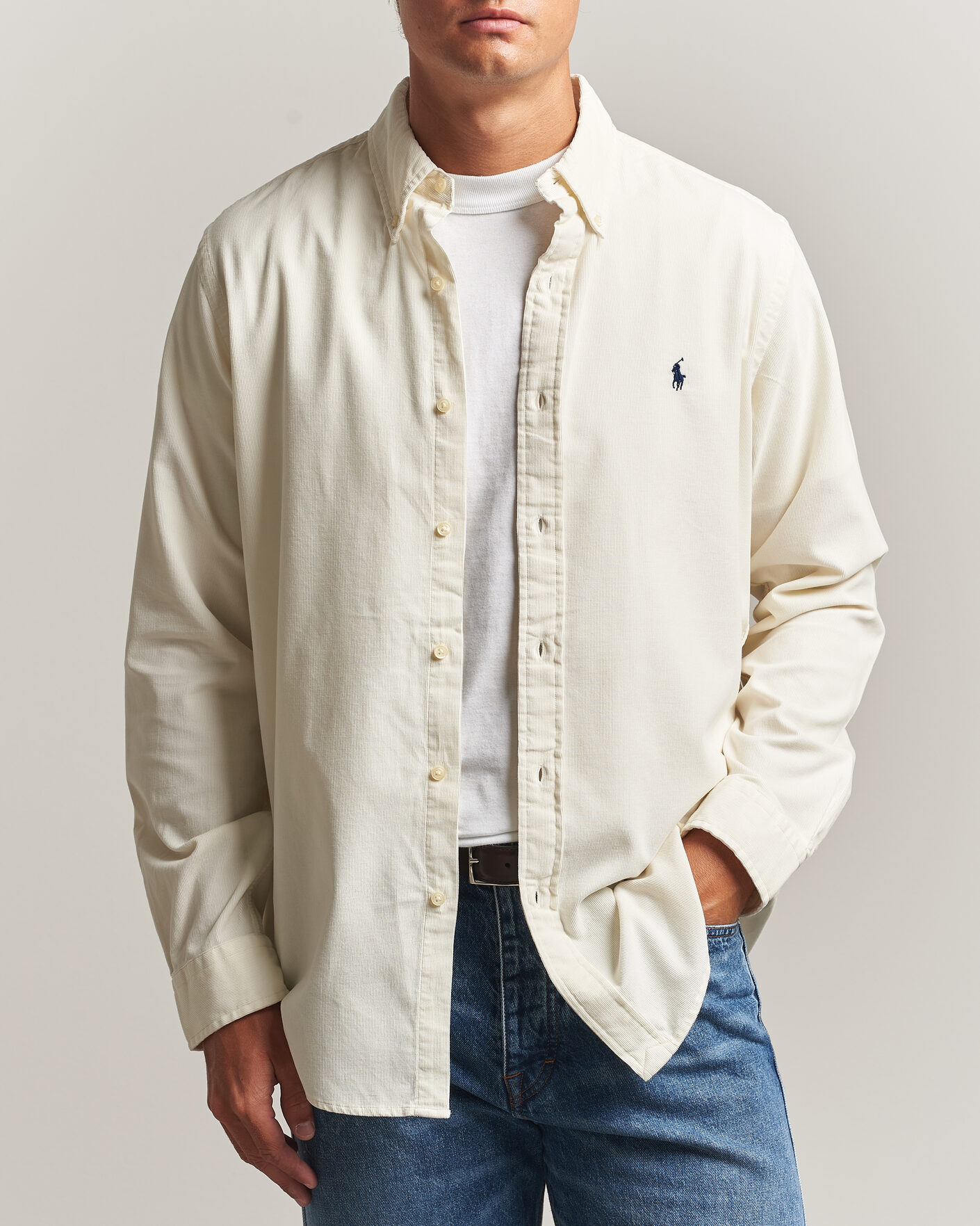 Heren | Overhemden | Polo Ralph Lauren | Custom Fit BD Corduroy Shirt Clubhouse Cream