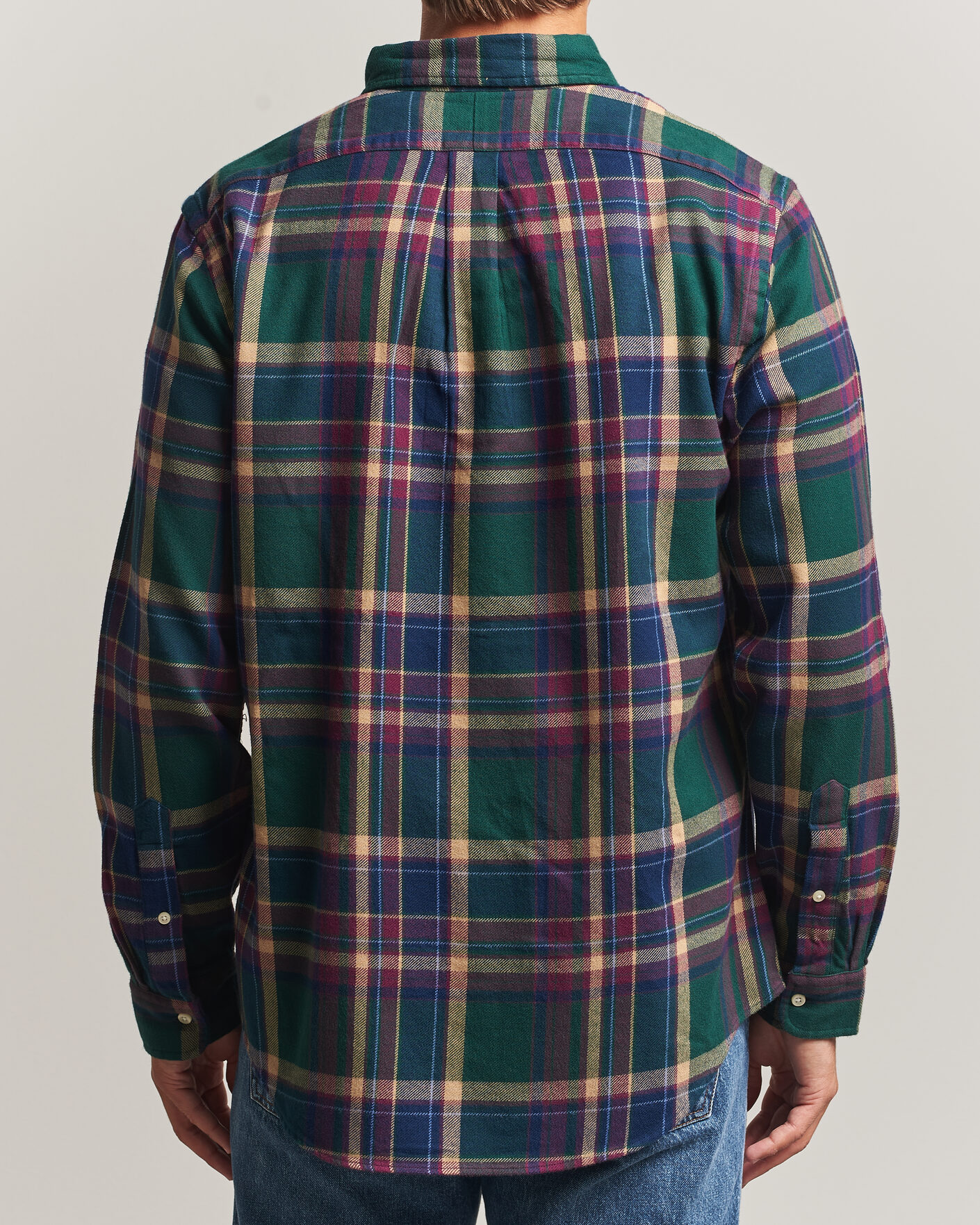 Heren | Overhemden | Polo Ralph Lauren | Custom Fit Brushed Flannel Shirt Forest Burgundy