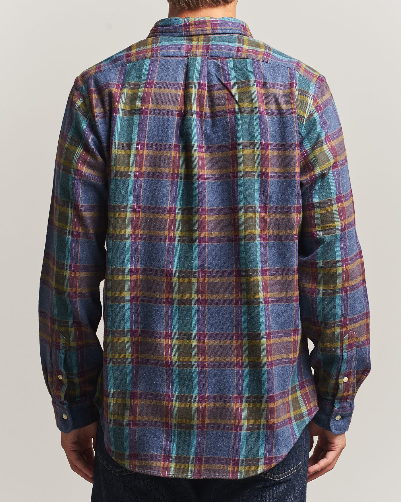 Heren | Overhemden | Polo Ralph Lauren | Custom Fit Brushed Flannel Shirt Blue Purple Heather