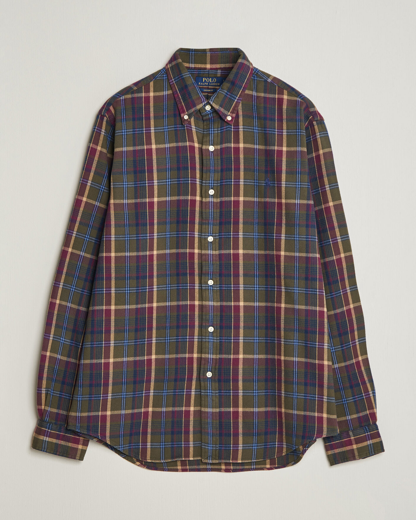 Heren | Overhemden | Polo Ralph Lauren | Custom Fit Brushed Flannel Shirt Olive Berry
