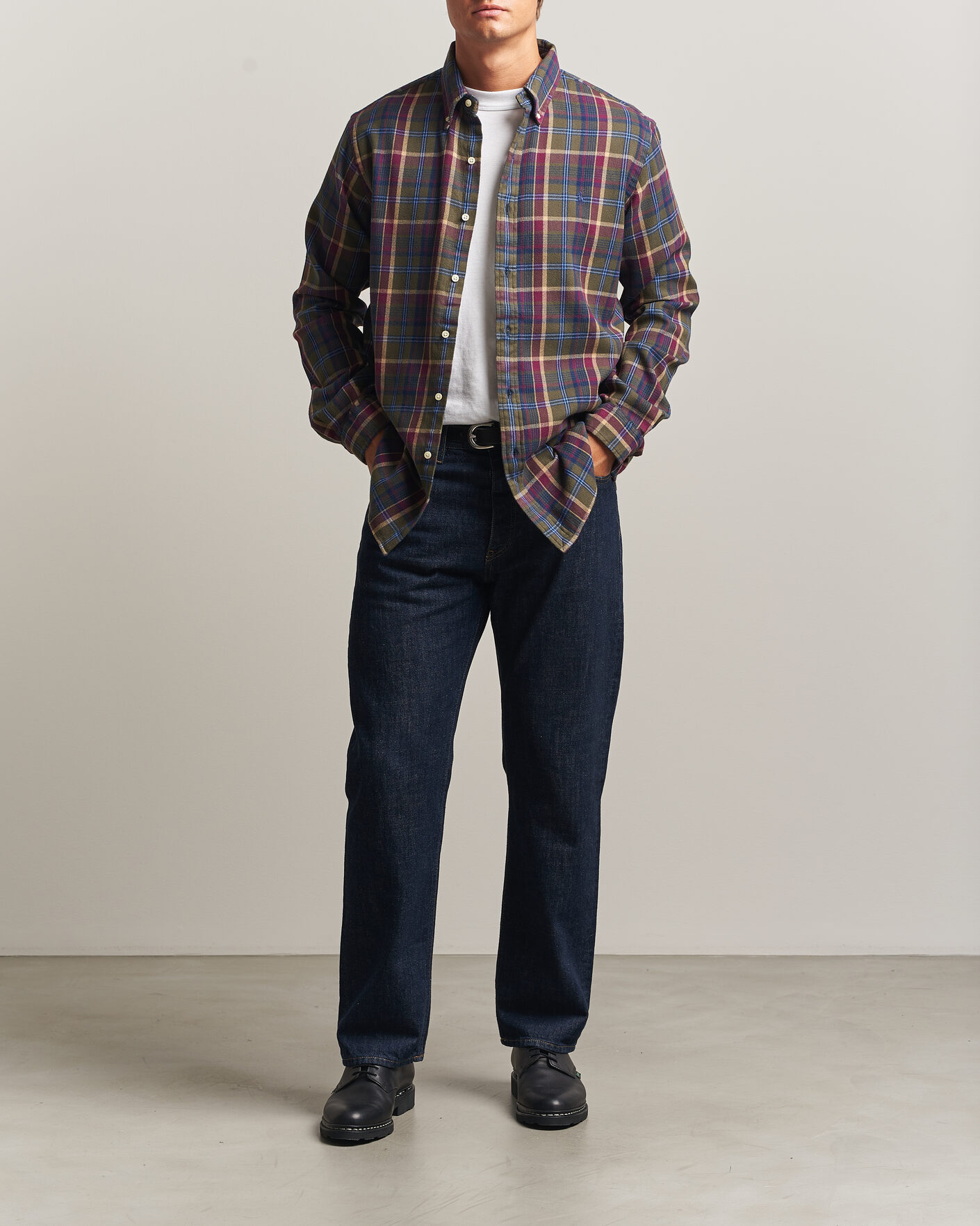 Heren | Overhemden | Polo Ralph Lauren | Custom Fit Brushed Flannel Shirt Olive Berry