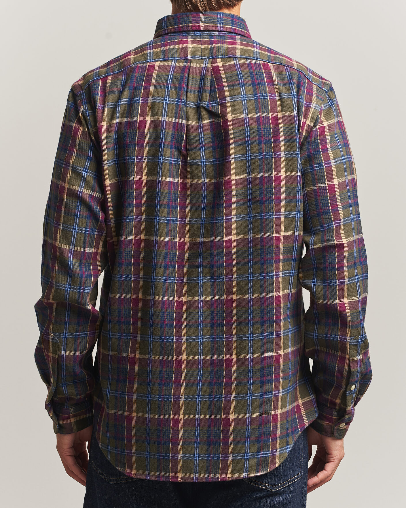 Heren | Overhemden | Polo Ralph Lauren | Custom Fit Brushed Flannel Shirt Olive Berry