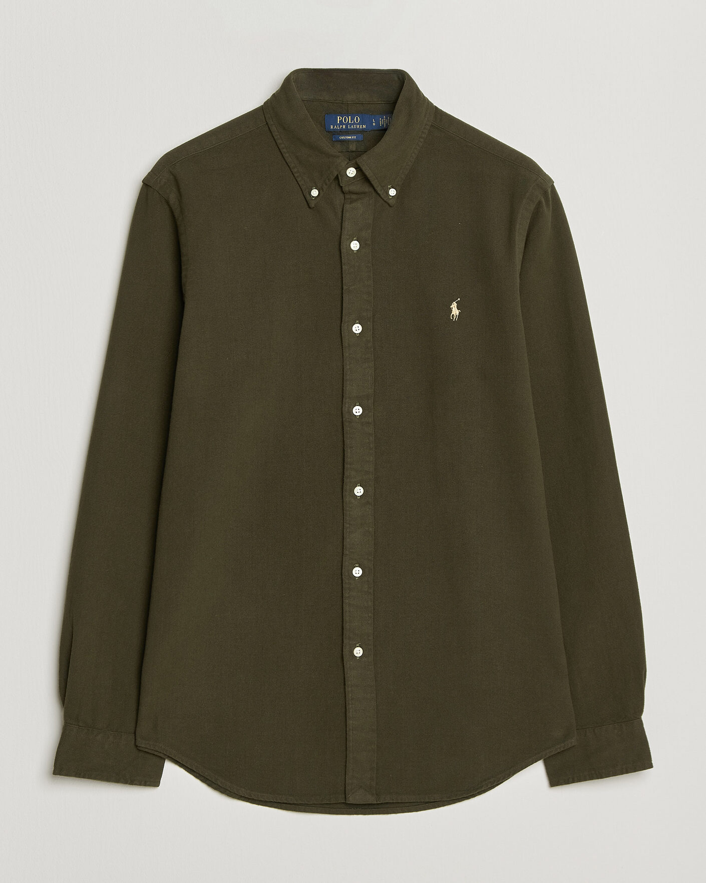 Heren | Overhemden | Polo Ralph Lauren | Custom Fit Brushed Flannel Shirt Company Olive