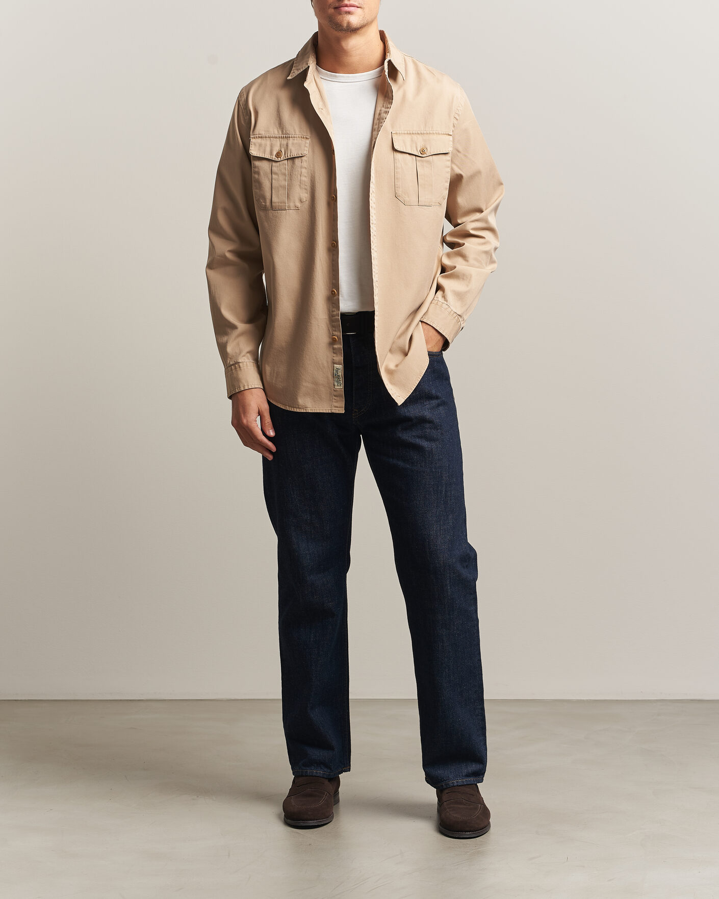Heren | Overhemden | Polo Ralph Lauren | Litchfield Washed Chino Overshirt Vintage Khaki