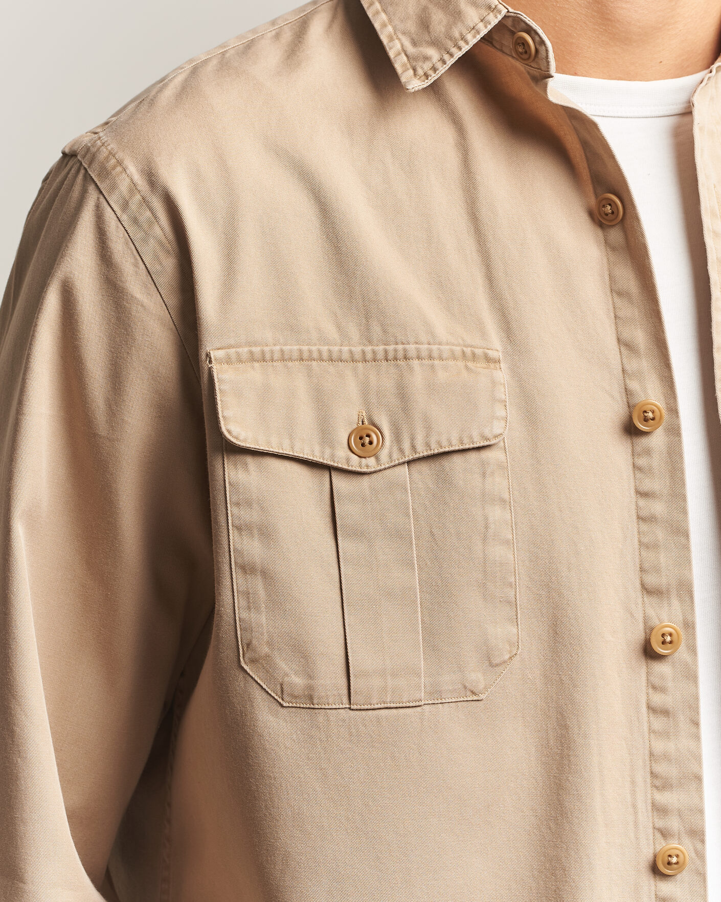 Heren | Overhemden | Polo Ralph Lauren | Litchfield Washed Chino Overshirt Vintage Khaki