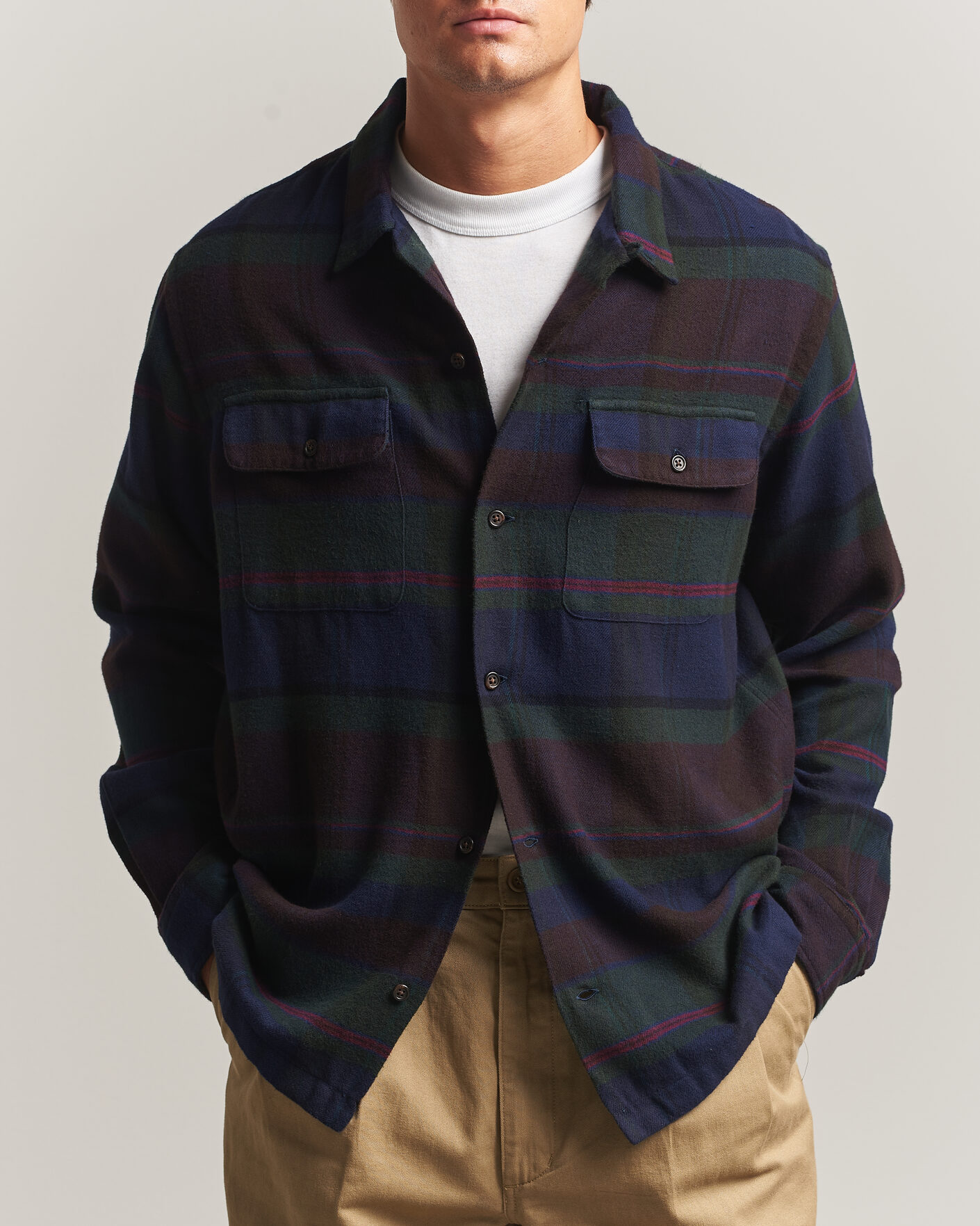 Heren | Overhemden | Polo Ralph Lauren | Hudson Ranch Checked Overshirt Olive Royal
