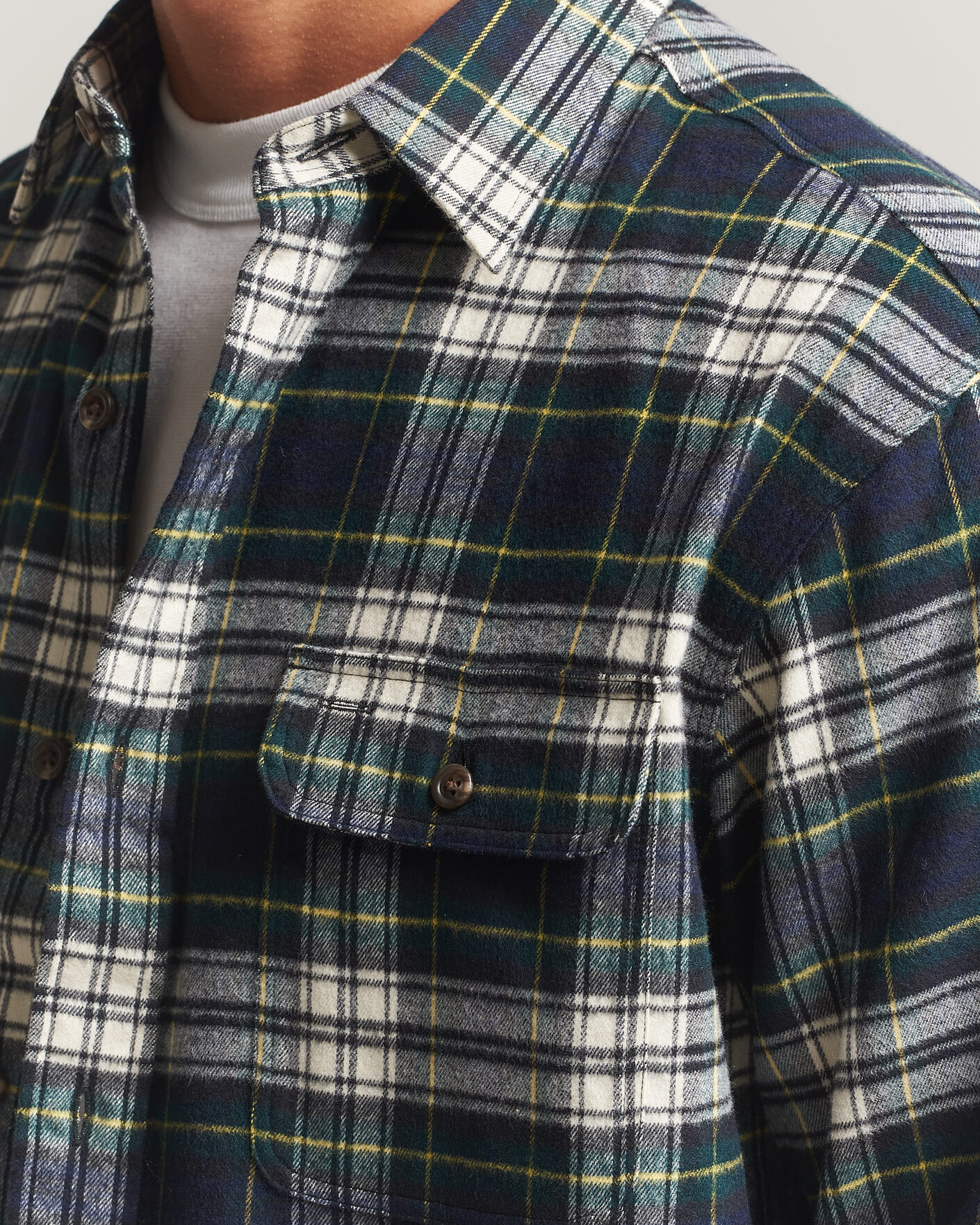Heren | Overhemden | Polo Ralph Lauren | Classic Fit Shaggy Flannel Shirt Navy Green
