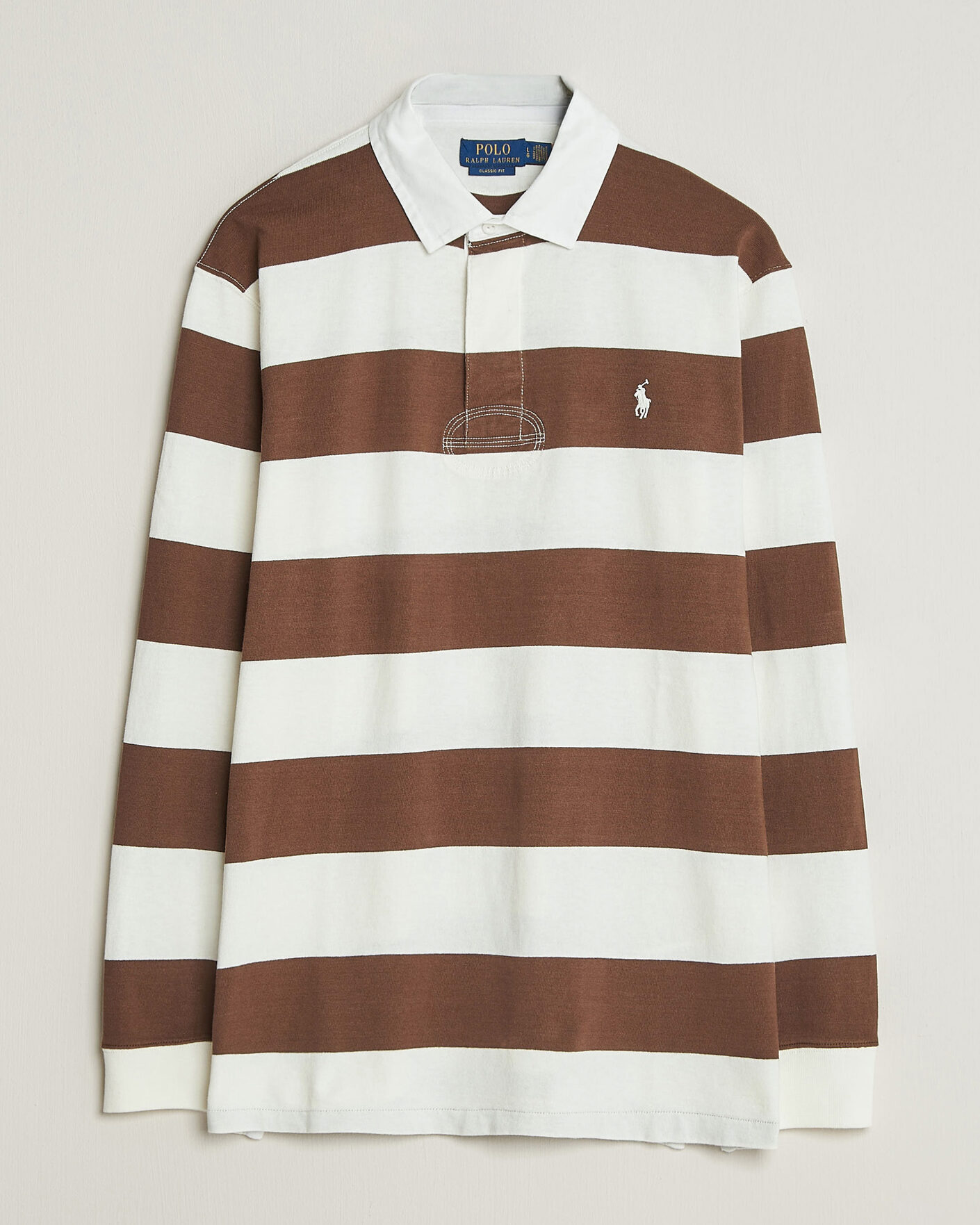 Heren | Truien | Polo Ralph Lauren | Striped Jersey Rugger Cream/Brown