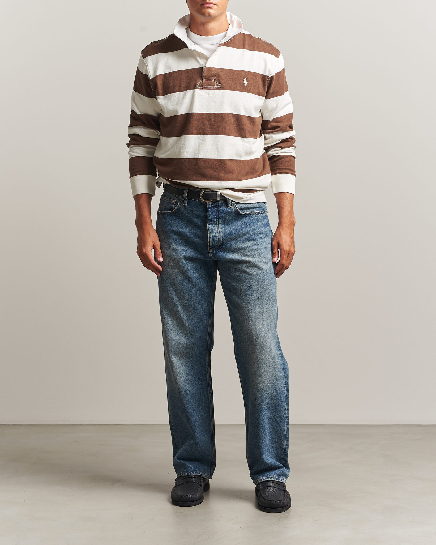 Heren | Truien | Polo Ralph Lauren | Striped Jersey Rugger Cream/Brown