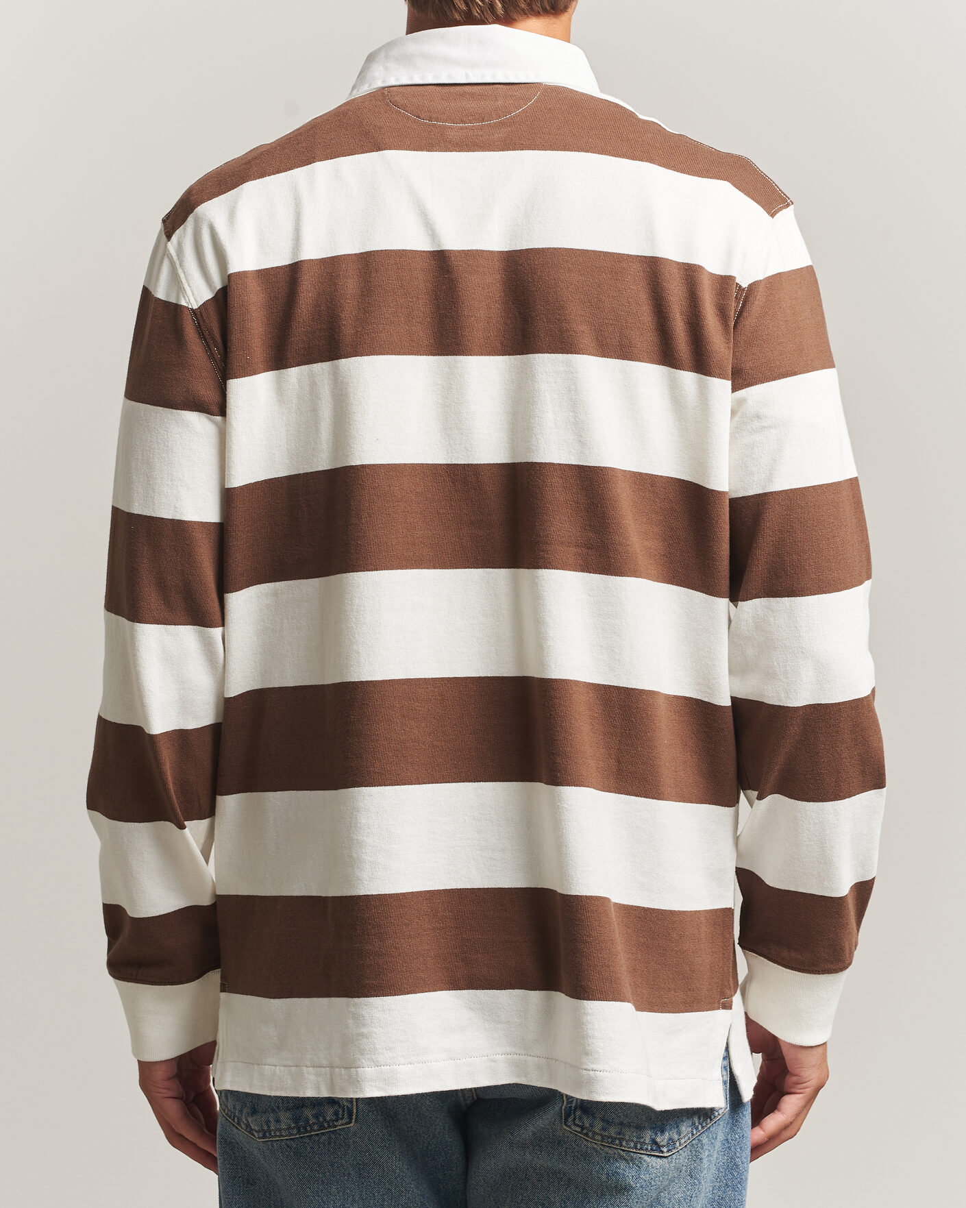 Heren | Truien | Polo Ralph Lauren | Striped Jersey Rugger Cream/Brown