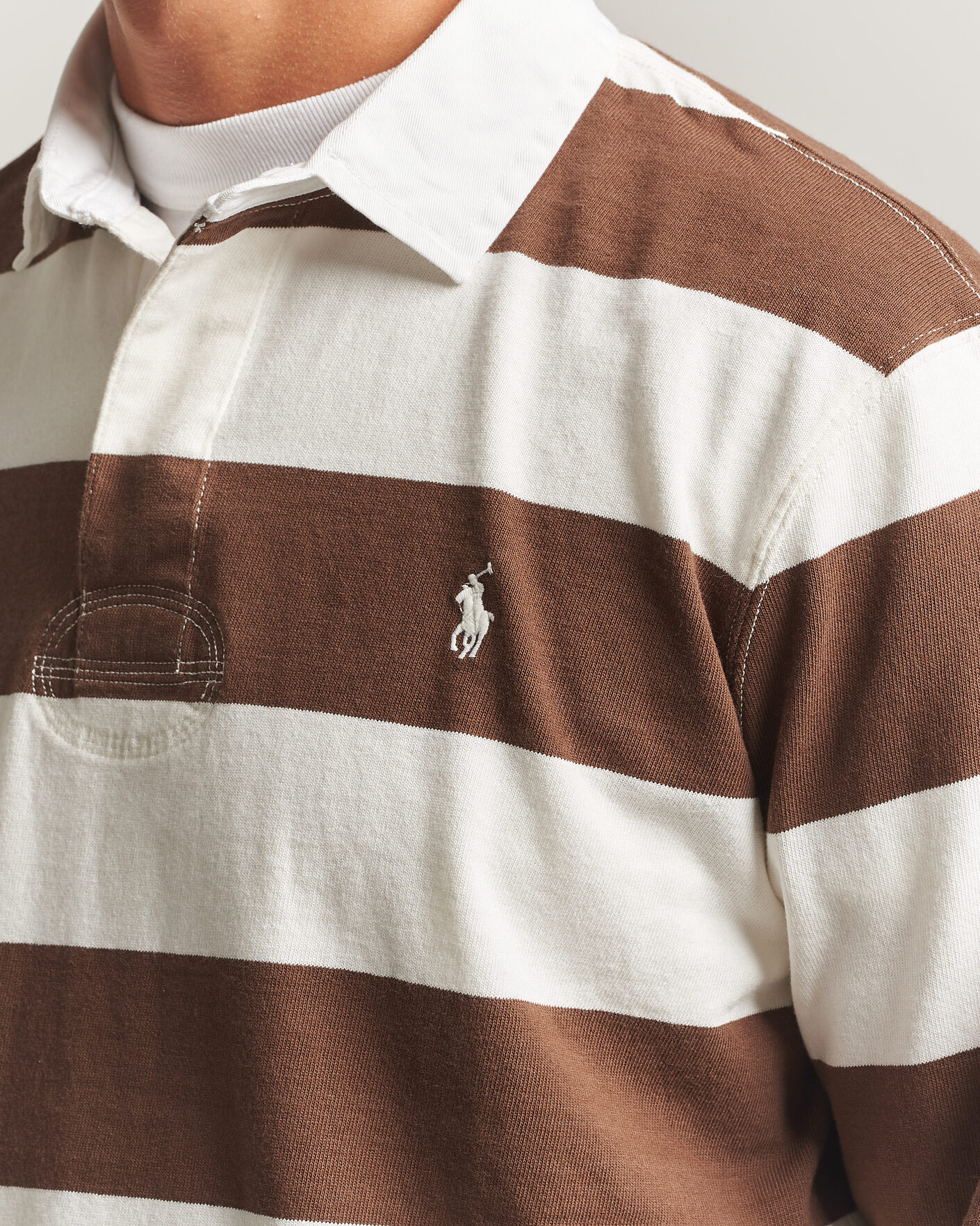 Heren | Truien | Polo Ralph Lauren | Striped Jersey Rugger Cream/Brown