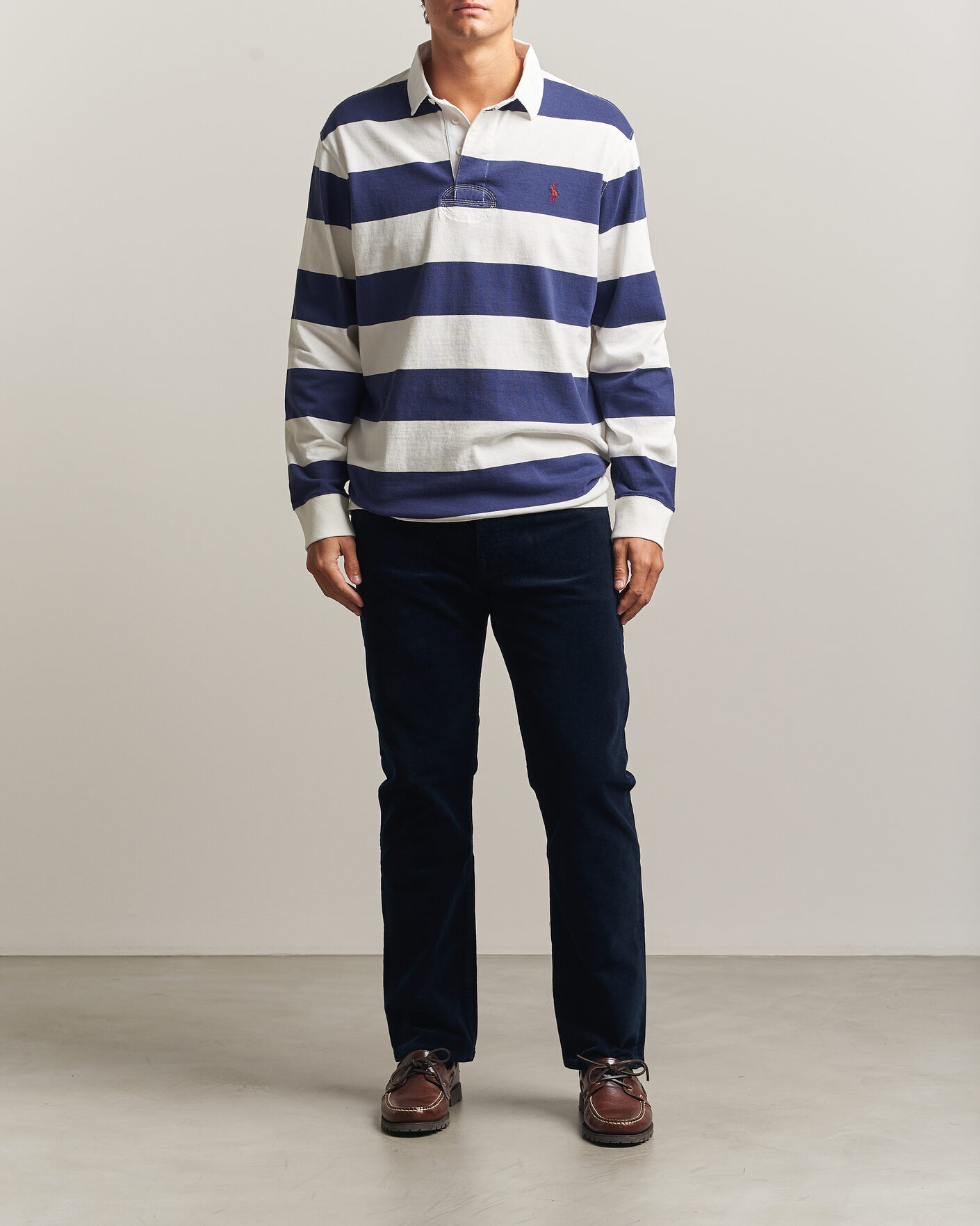 Heren | Truien | Polo Ralph Lauren | Striped Jersey Rugger Cream/Navy