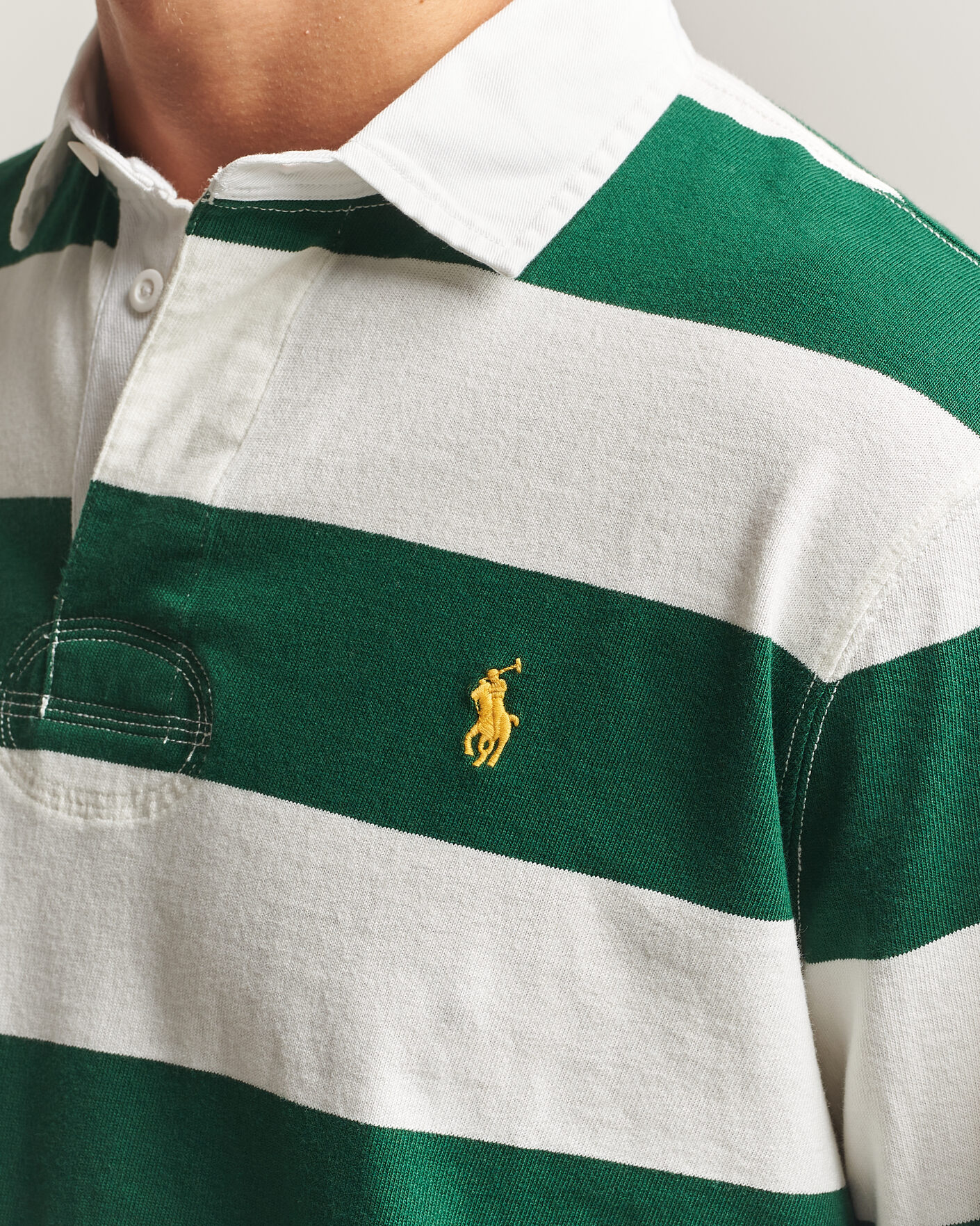 Heren | Truien | Polo Ralph Lauren | Striped Jersey Rugger Cream/Forest