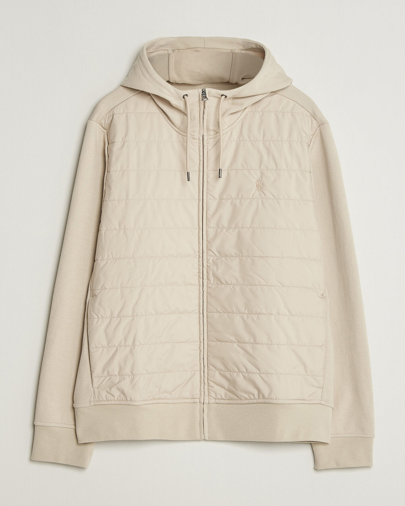 Heren | Truien | Polo Ralph Lauren | Double Knitted Jaquard Full Zip Hoodie Stoneware Grey