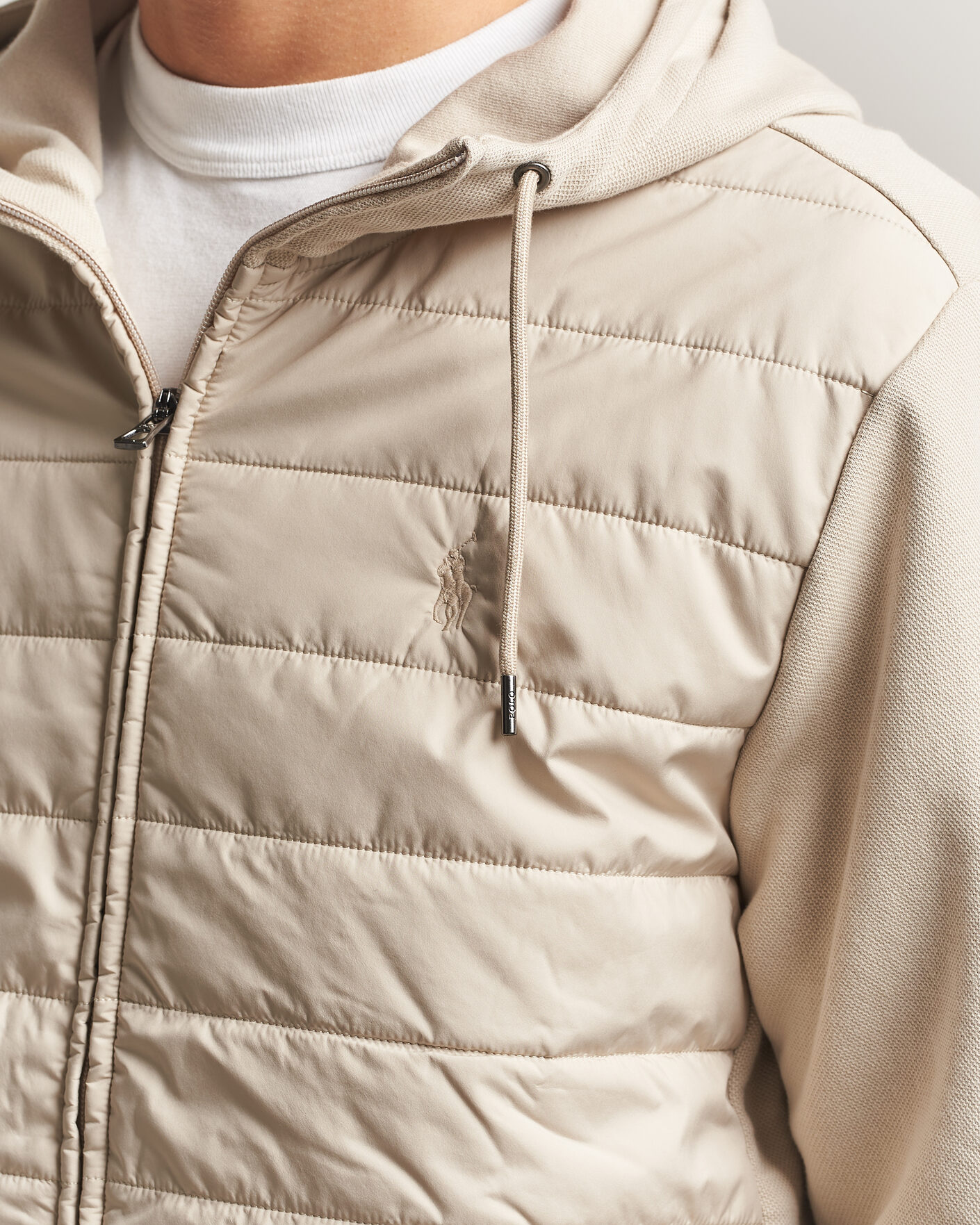 Heren | Truien | Polo Ralph Lauren | Double Knitted Jaquard Full Zip Hoodie Stoneware Grey