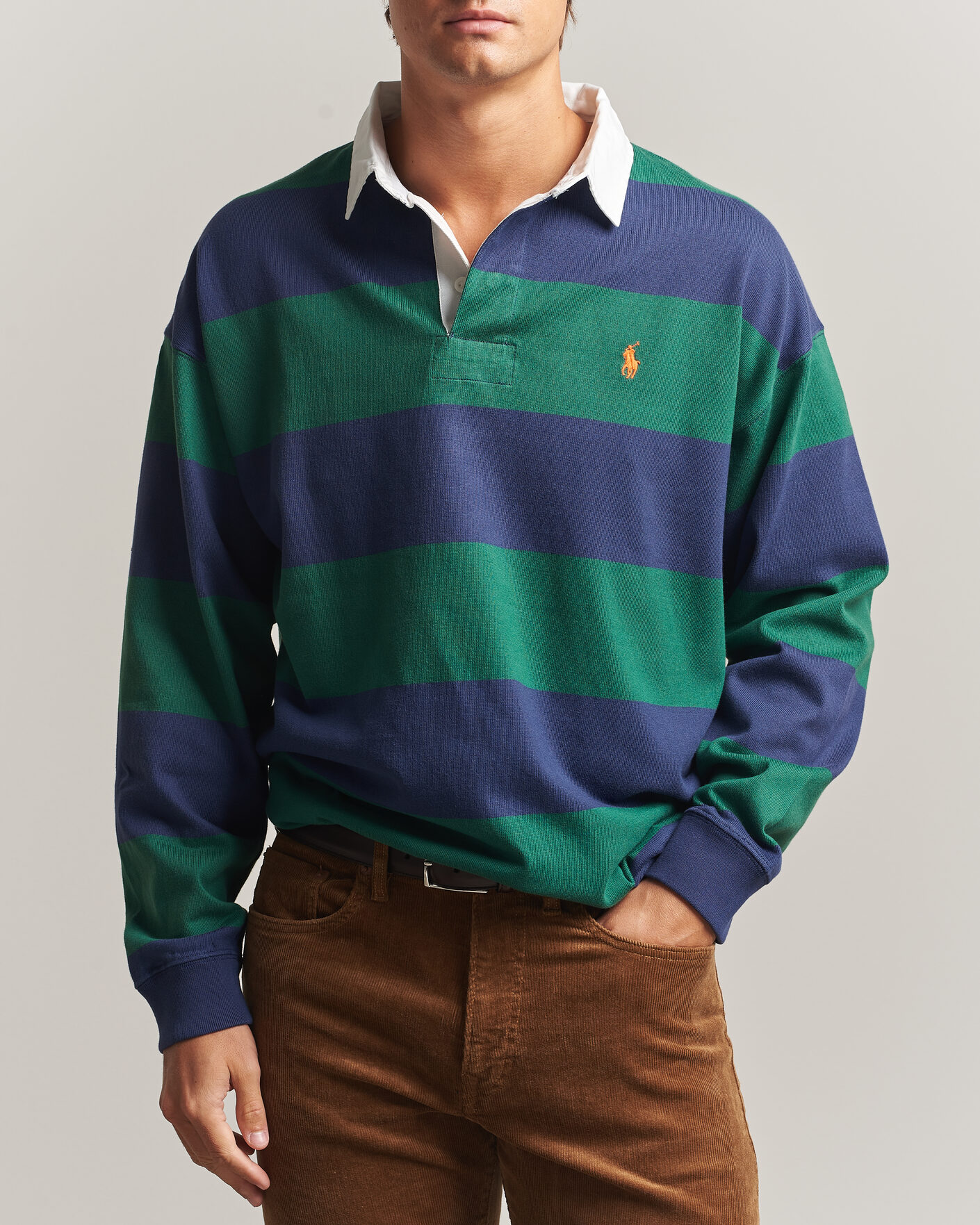 Heren | Truien | Polo Ralph Lauren | Jersey Knitted Rugby Pullover Green/Cobolt