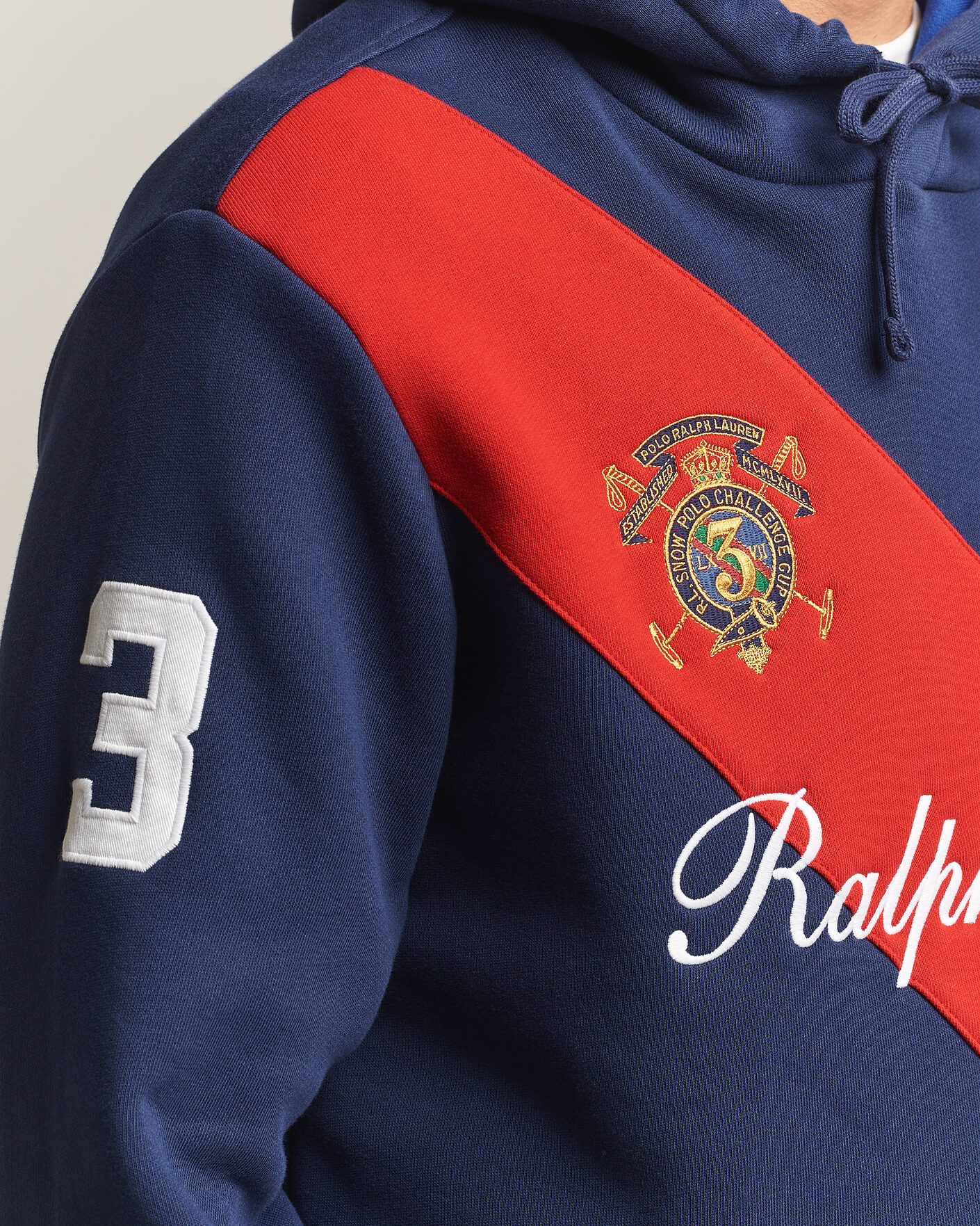 Heren | Truien | Polo Ralph Lauren | Diagonal Stripe Big Pony Hoodie Newport Navy