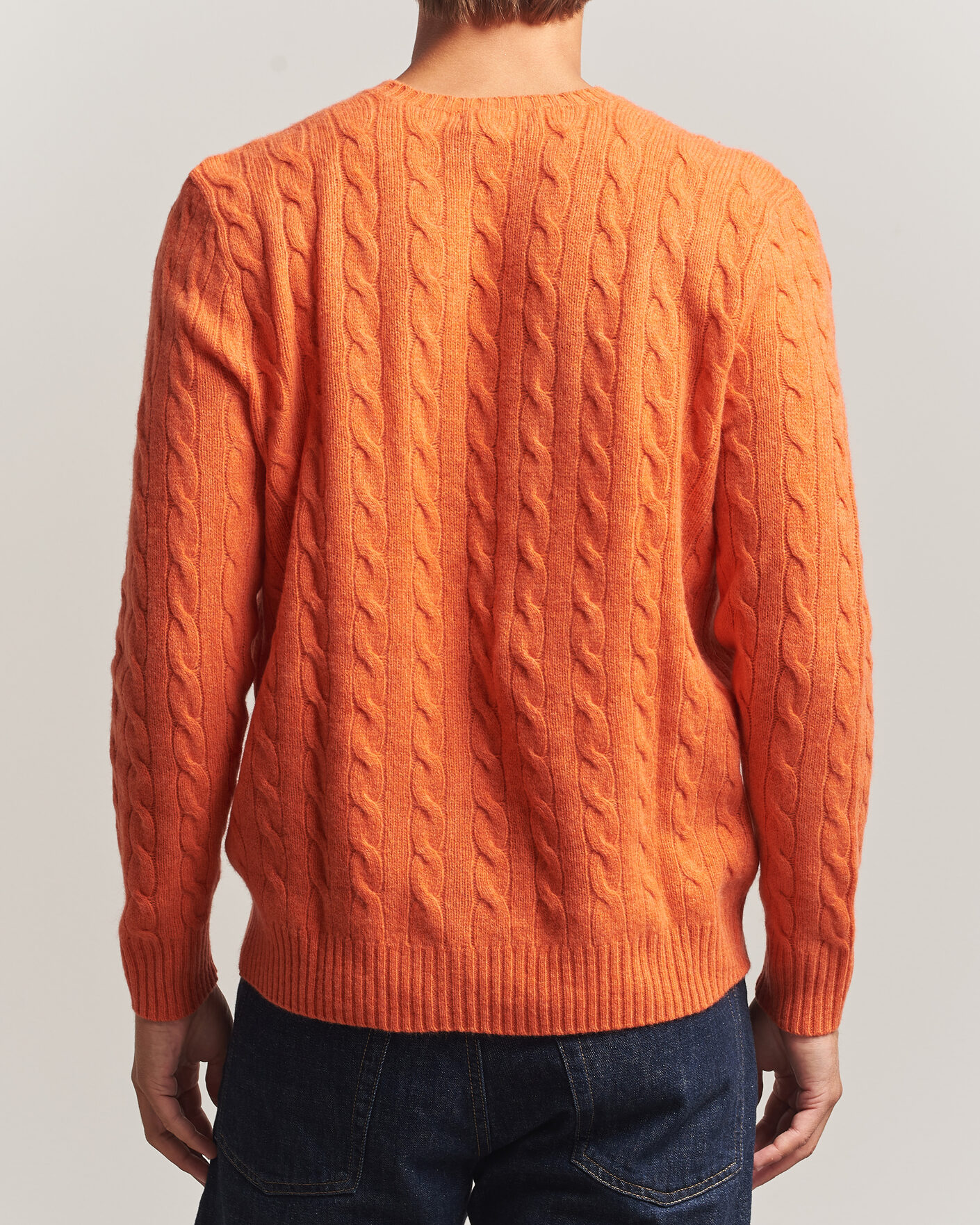 Heren | Truien | Polo Ralph Lauren | Wool/Cashmere Cable Crew Neck Orange Jasper Heather