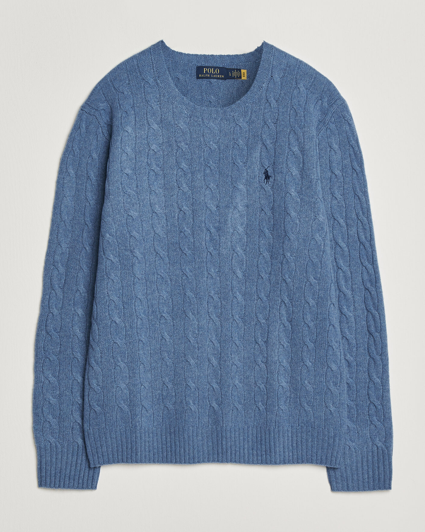 Heren | Truien | Polo Ralph Lauren | Wool/Cashmere Cable Crew Neck Blue Borage Heather