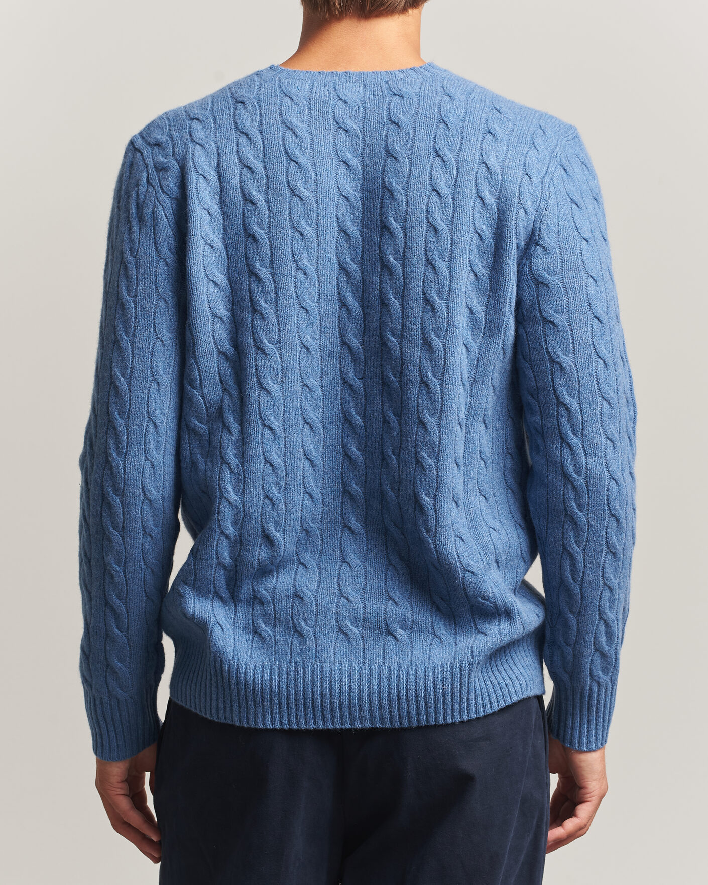 Heren | Truien | Polo Ralph Lauren | Wool/Cashmere Cable Crew Neck Blue Borage Heather