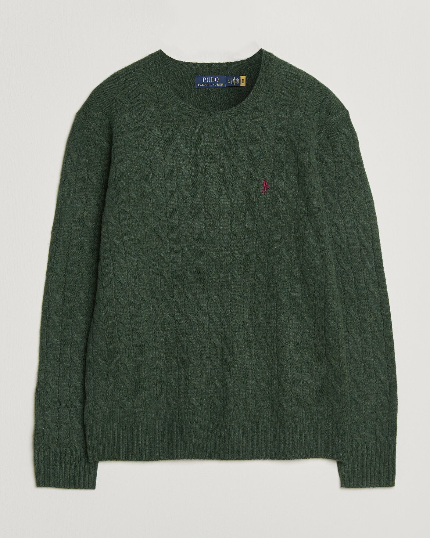 Heren | Truien | Polo Ralph Lauren | Wool/Cashmere Cable Crew Neck Lodgepole Pine Heather