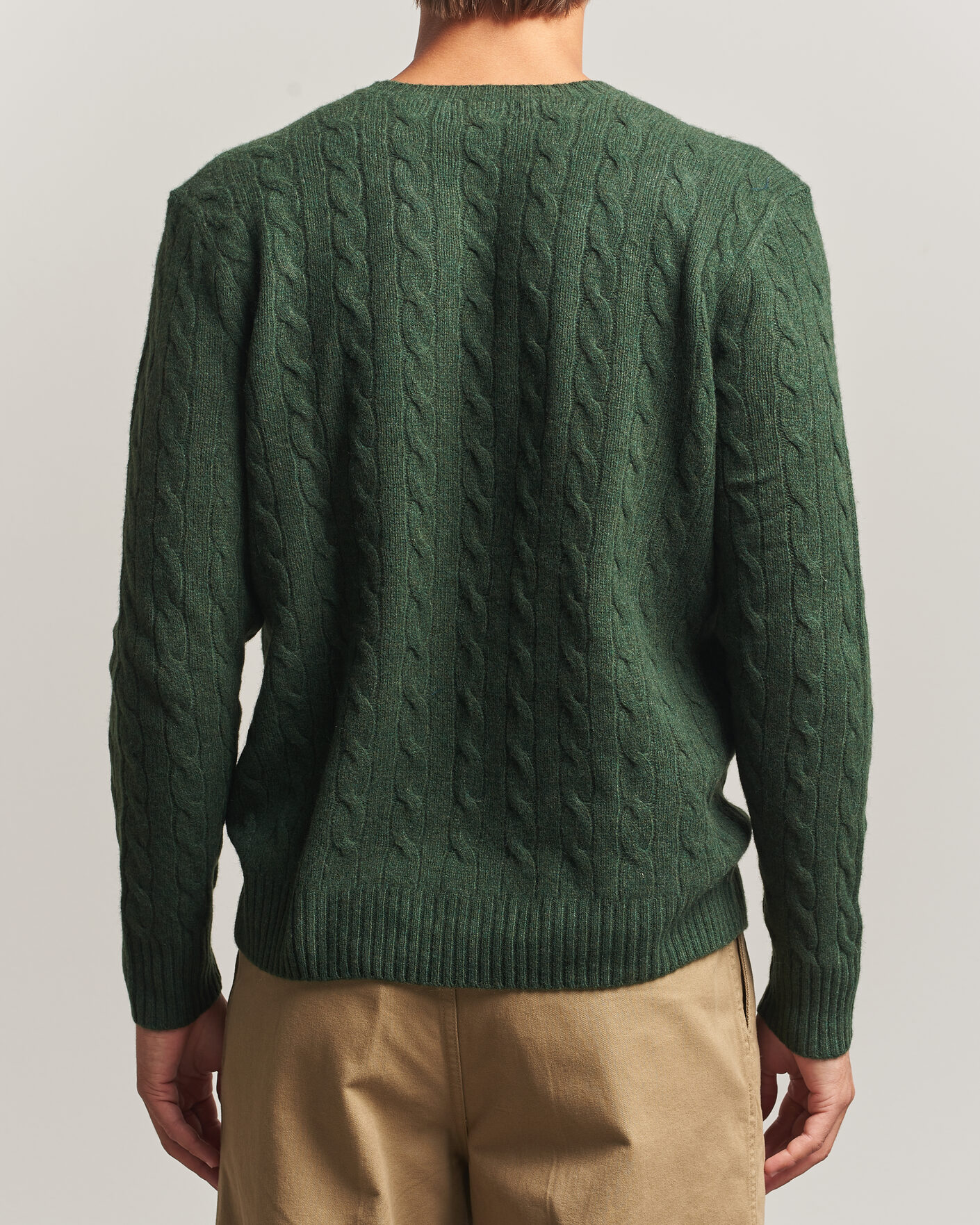 Heren | Truien | Polo Ralph Lauren | Wool/Cashmere Cable Crew Neck Lodgepole Pine Heather
