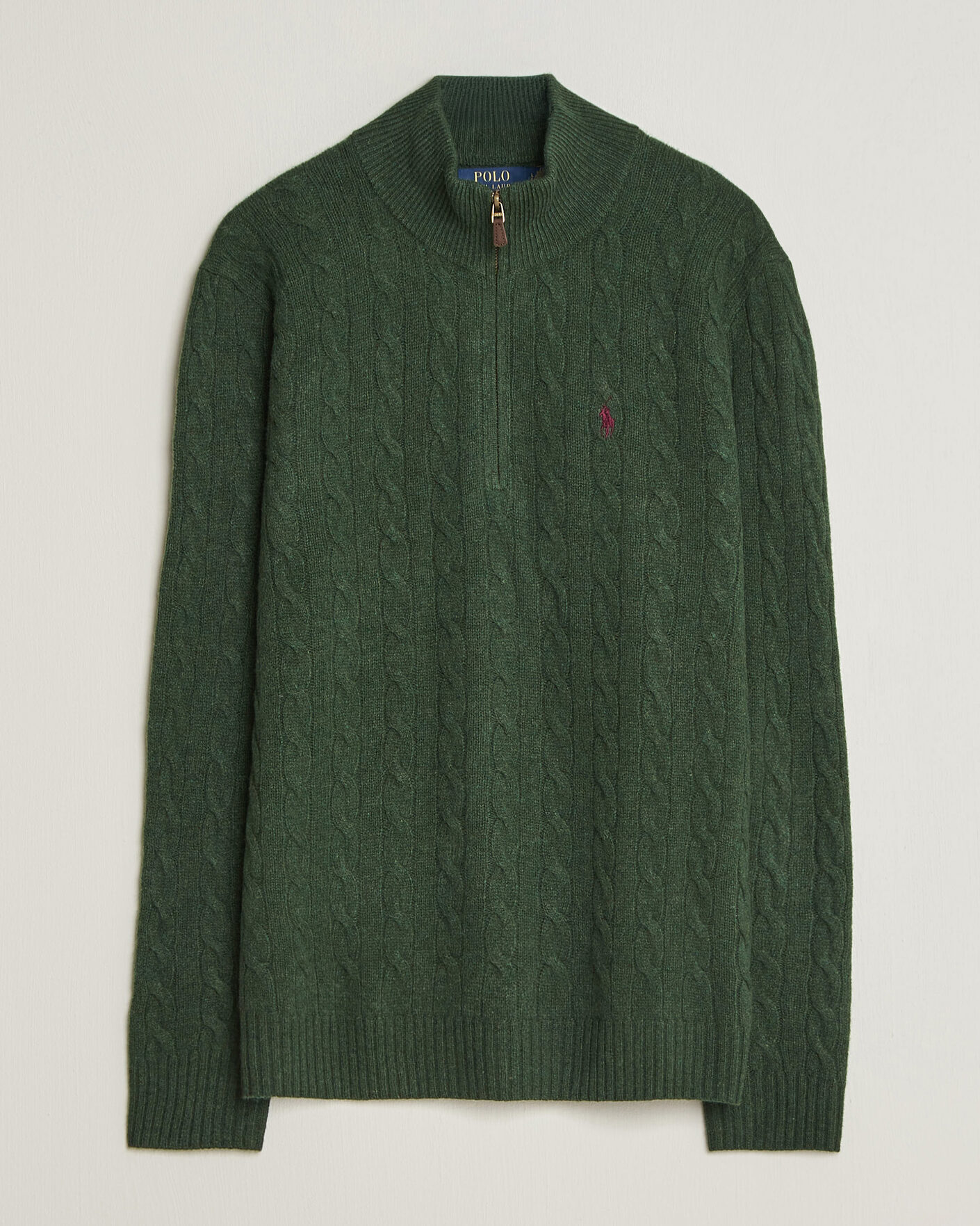 Heren | Truien | Polo Ralph Lauren | Wool/Cashmere Cable Half Zip Lodgepole Pine Heather