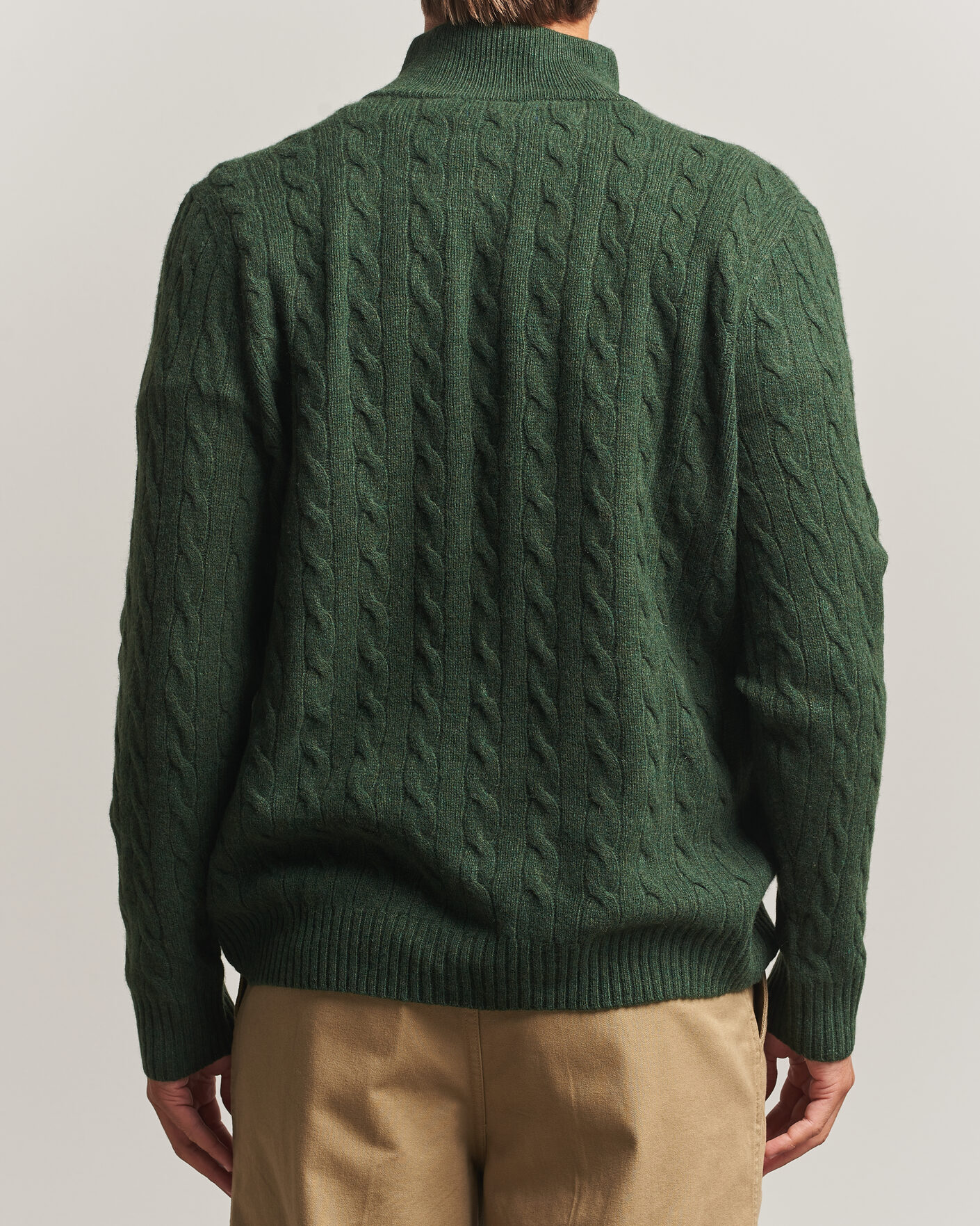 Heren | Truien | Polo Ralph Lauren | Wool/Cashmere Cable Half Zip Lodgepole Pine Heather