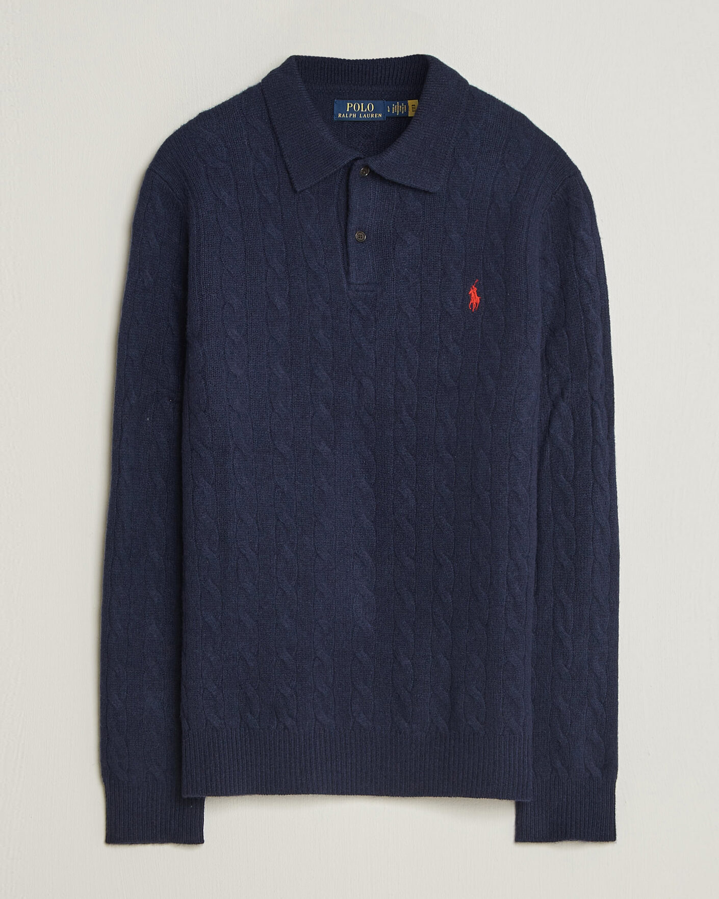 Heren | Truien | Polo Ralph Lauren | Wool/Cashmere Cable Knit Polo Hunter Navy