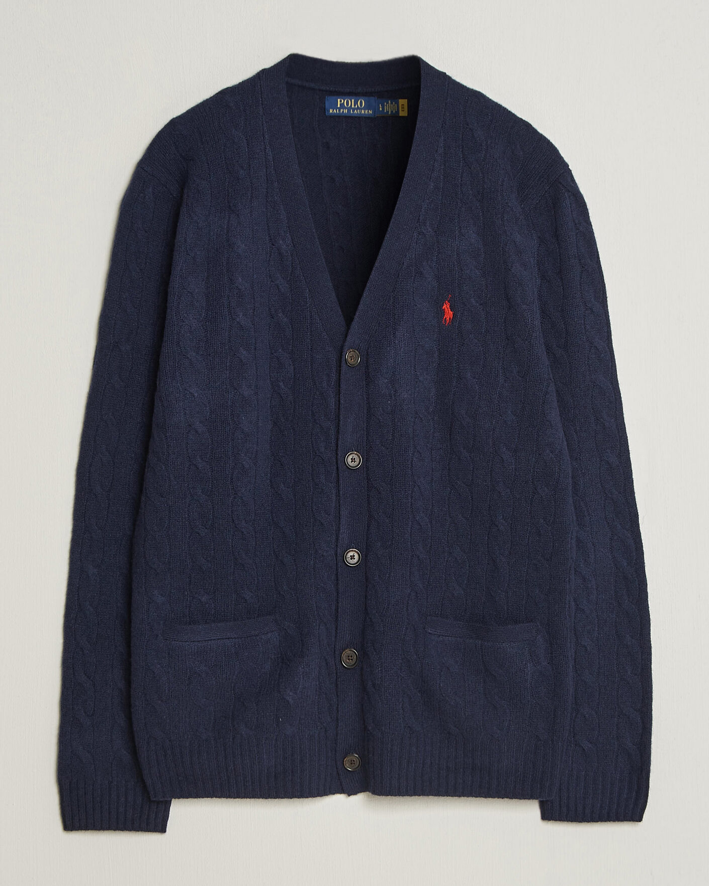 Heren | Truien | Polo Ralph Lauren | Wool/Cashmere Cable Cardigan Hunter Navy