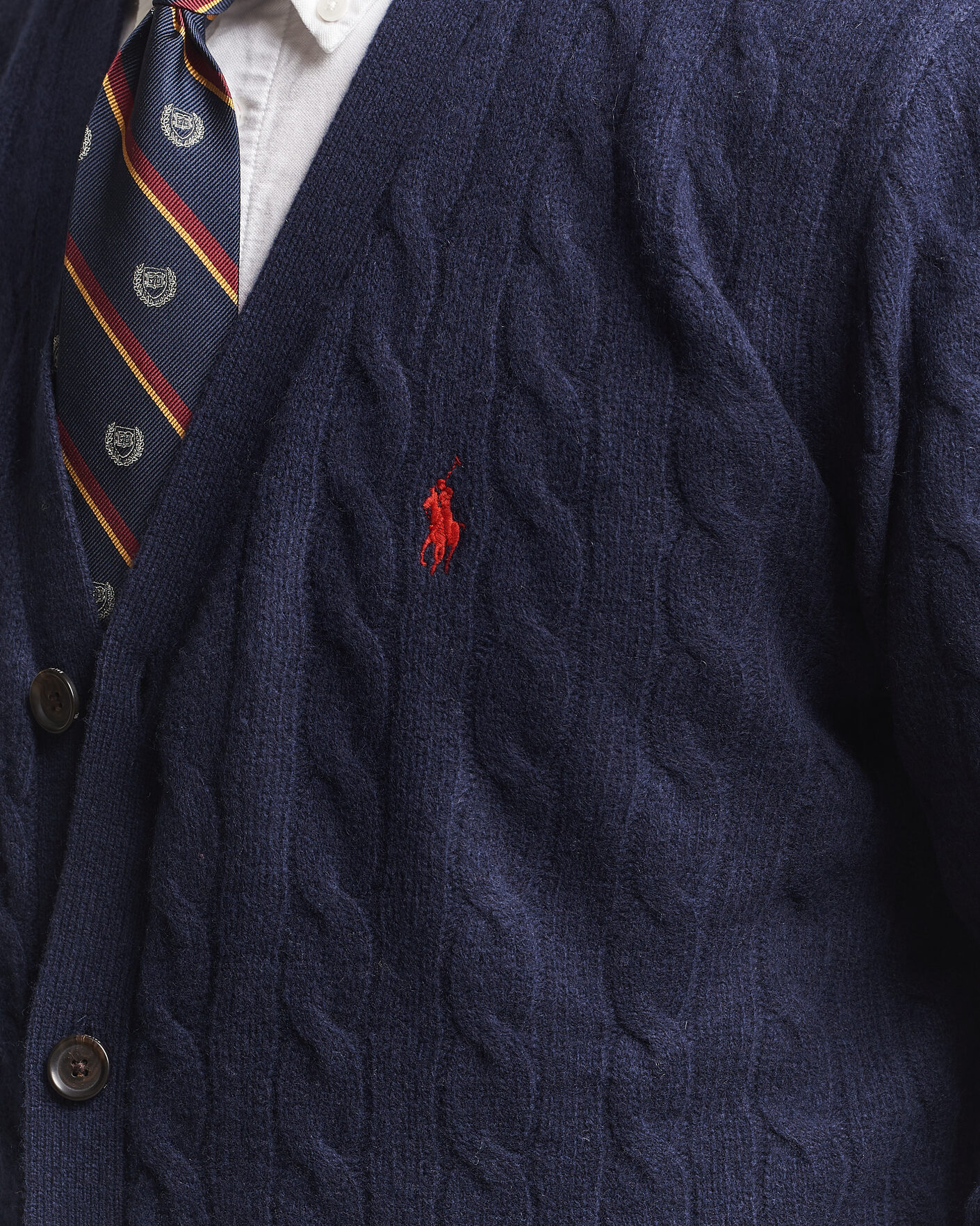 Heren | Truien | Polo Ralph Lauren | Wool/Cashmere Cable Cardigan Hunter Navy