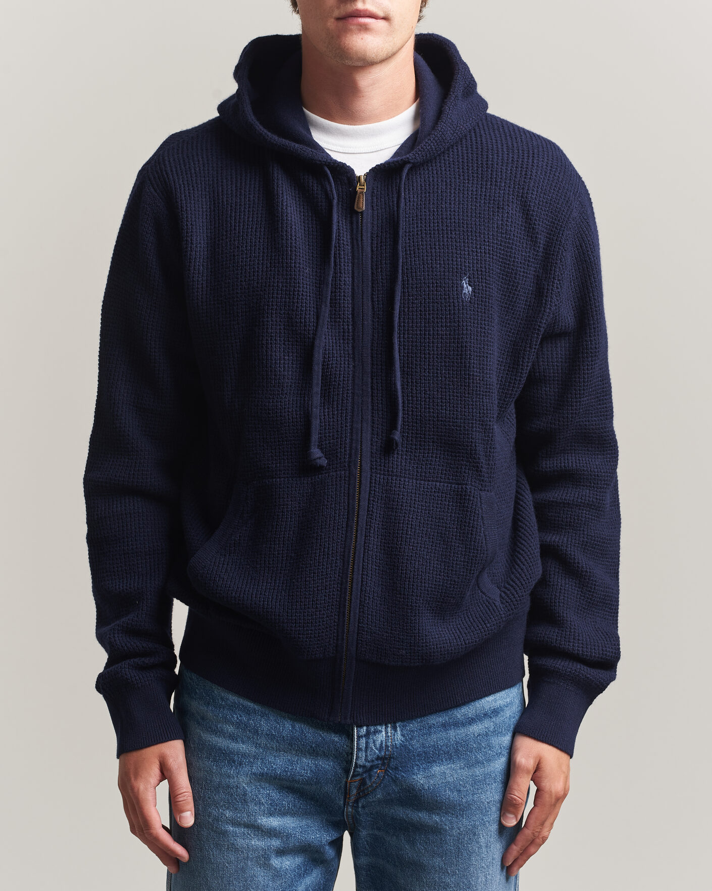 Heren | Truien | Polo Ralph Lauren | Cotton/Wool Full-Zip Hoodie Hunter Navy
