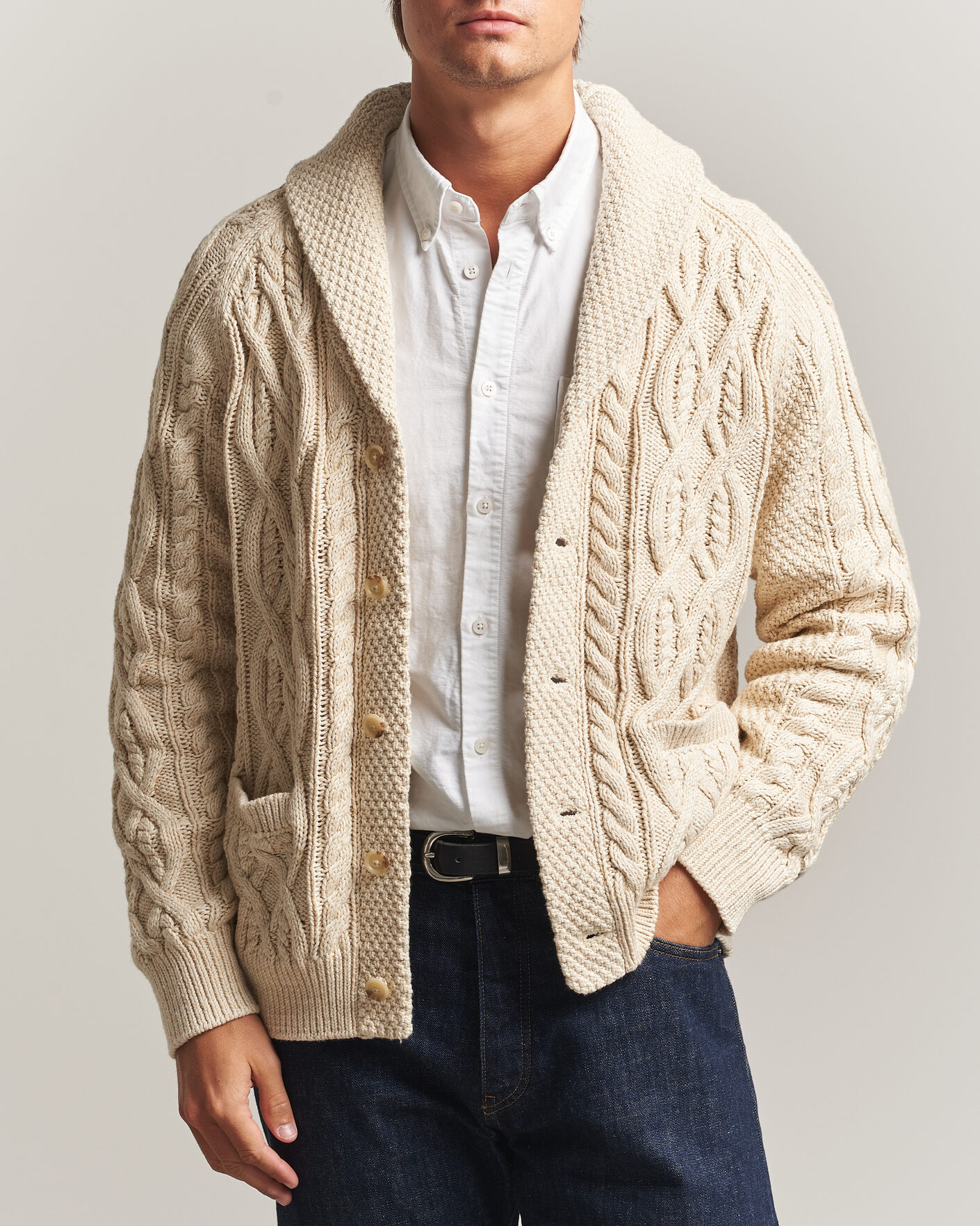 Heren | Truien | Polo Ralph Lauren | Cotton Marl Cardigan Oatmeal Combo