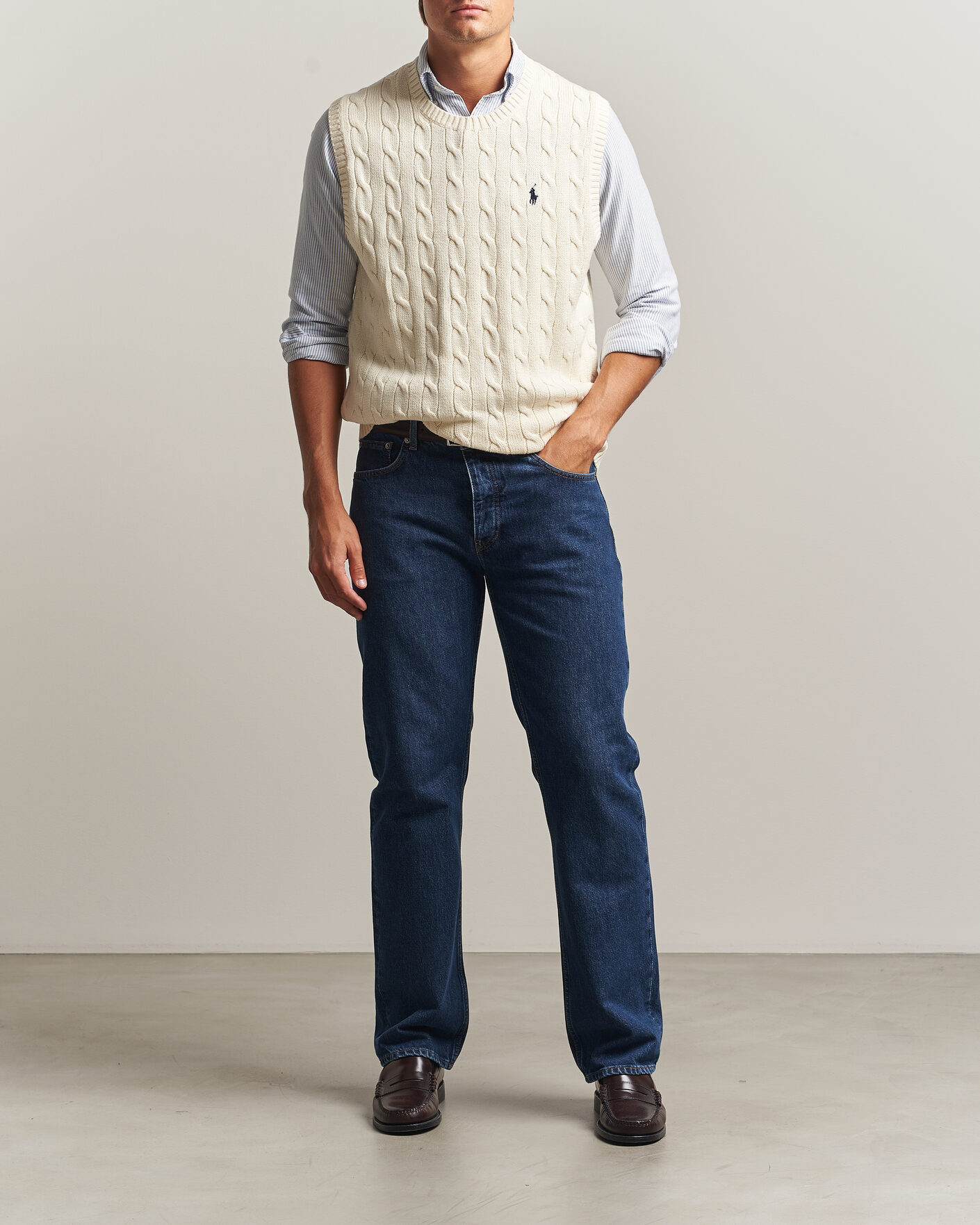 Heren | Truien | Polo Ralph Lauren | Cotton Cable Vest Andover Cream