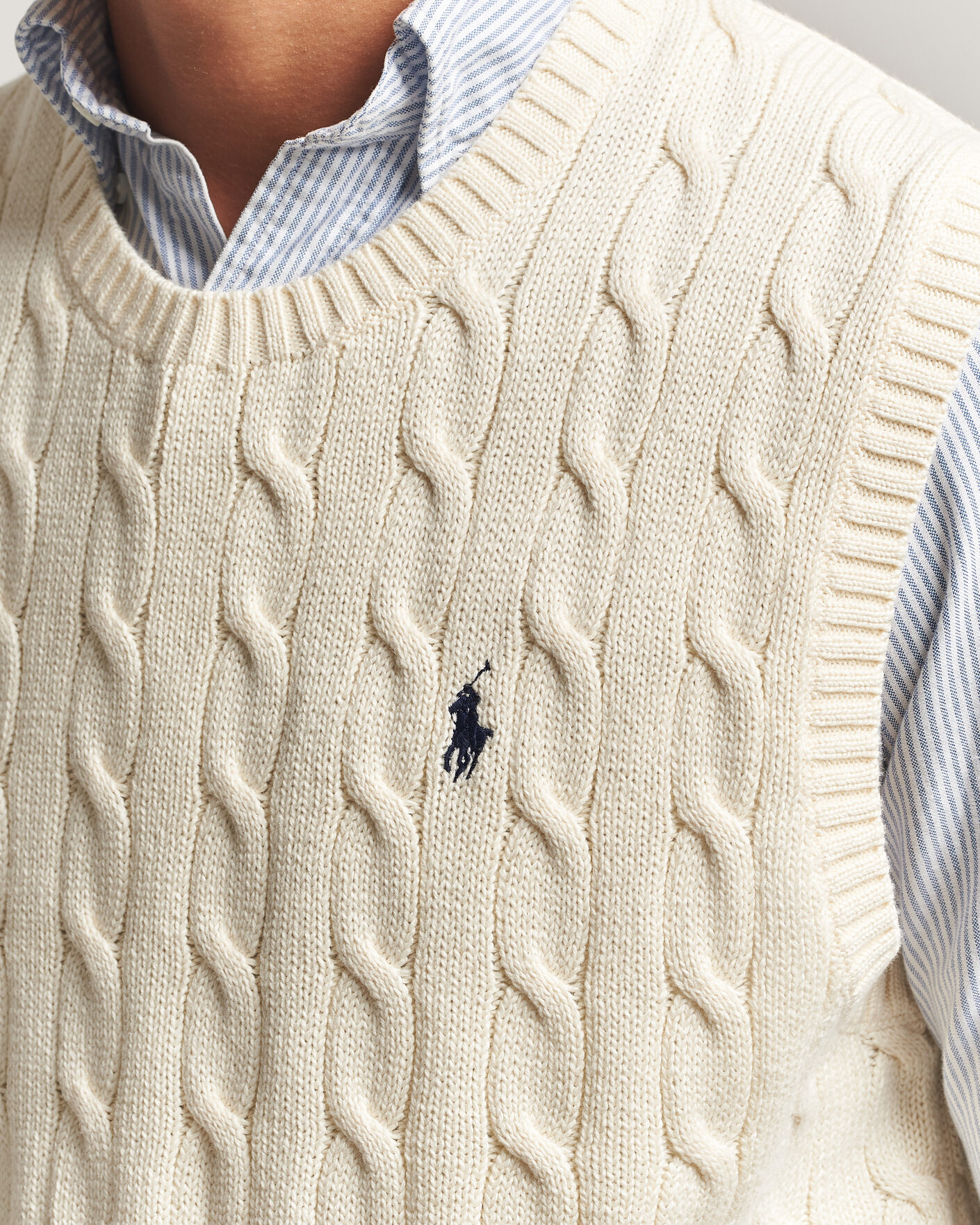 Heren | Truien | Polo Ralph Lauren | Cotton Cable Vest Andover Cream