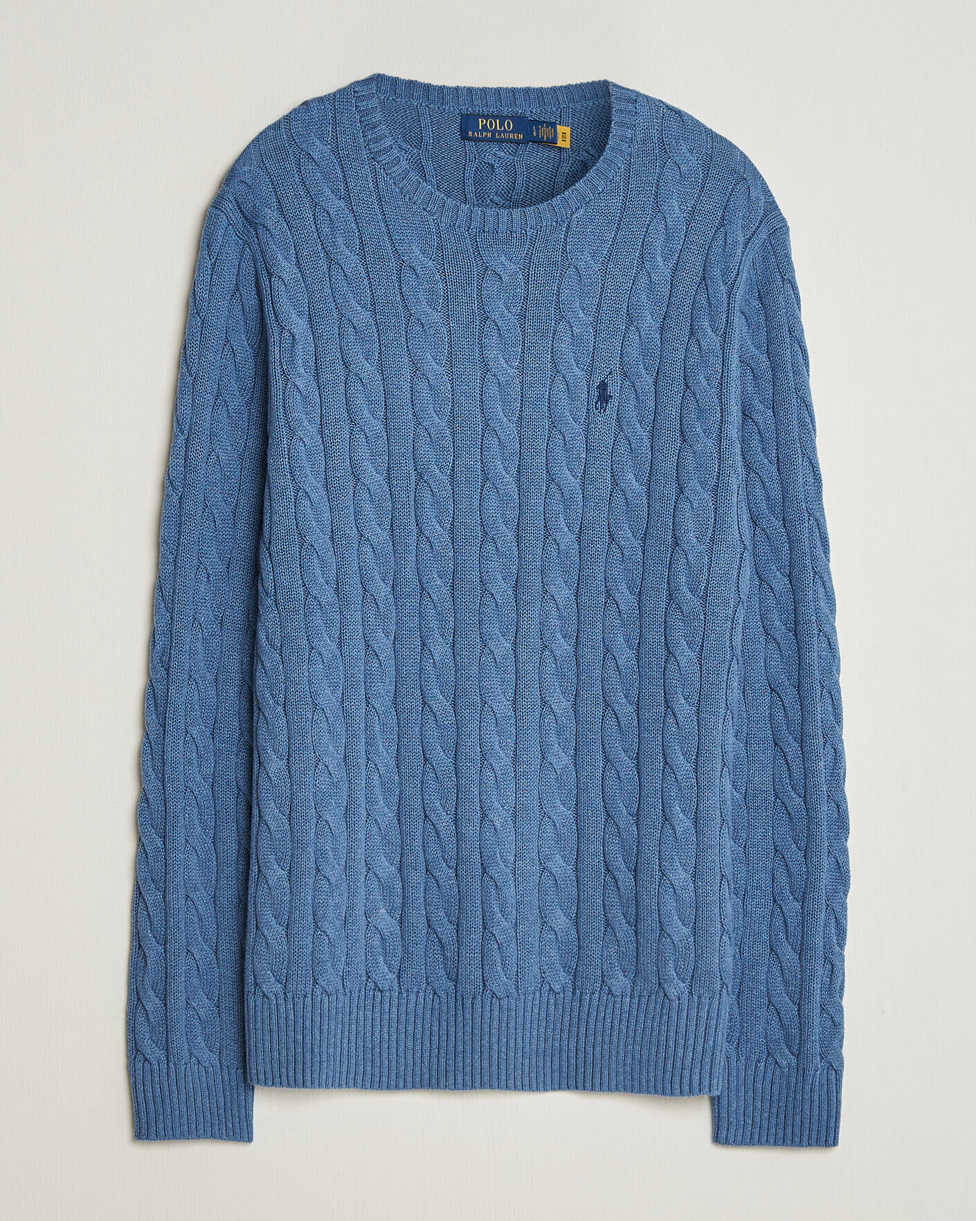 Heren | Truien | Polo Ralph Lauren | Cotton Cable Pullover  Blue Borage Heather