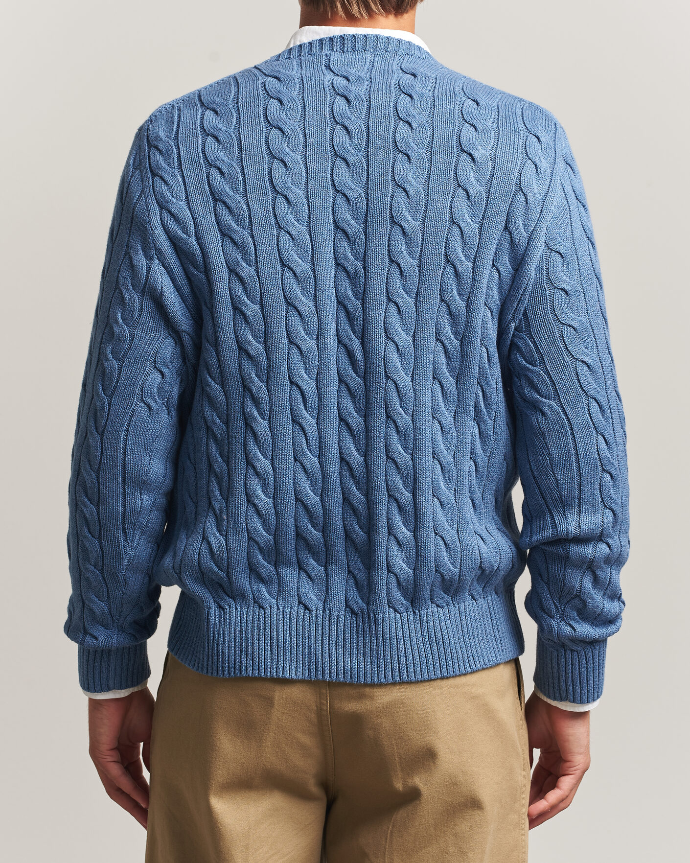 Heren | Truien | Polo Ralph Lauren | Cotton Cable Pullover  Blue Borage Heather