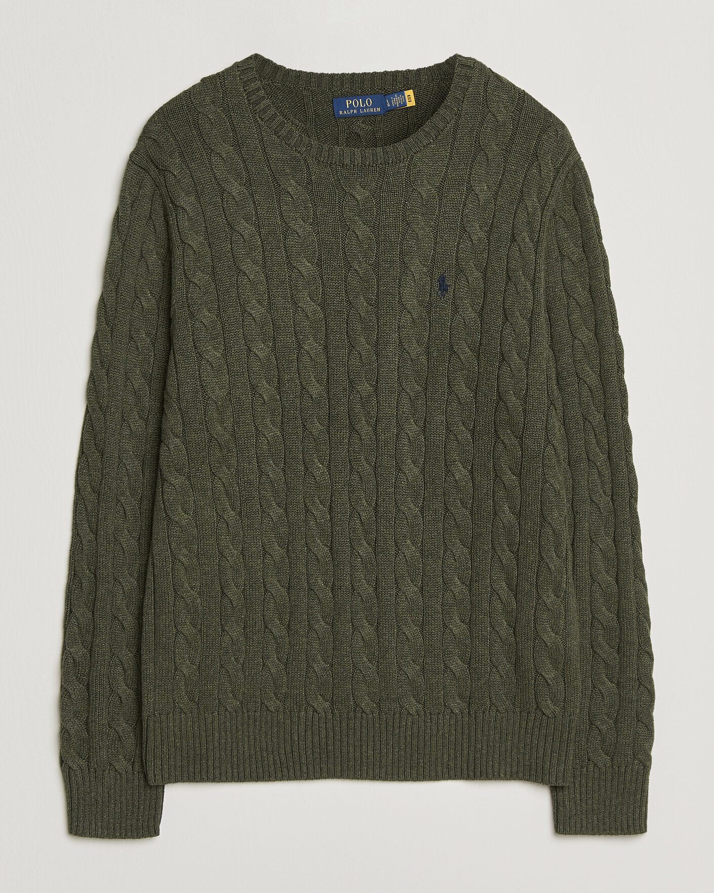 Heren | Truien | Polo Ralph Lauren | Cotton Cable Pullover Olive Shrub Heather