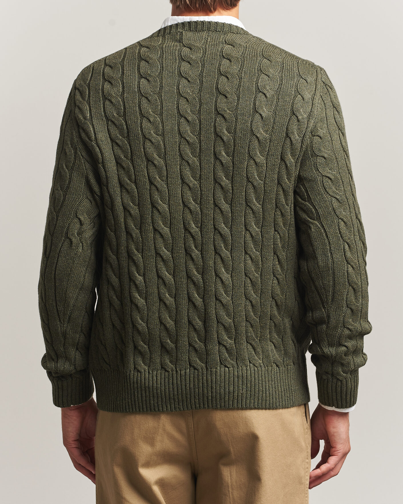 Heren | Truien | Polo Ralph Lauren | Cotton Cable Pullover Olive Shrub Heather