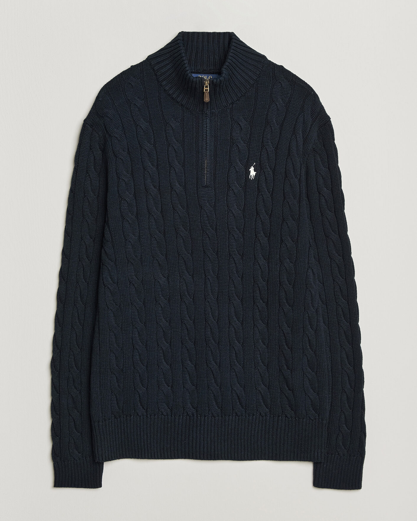Heren | Truien | Polo Ralph Lauren | Cotton Cable Half Zip Hunter Navy