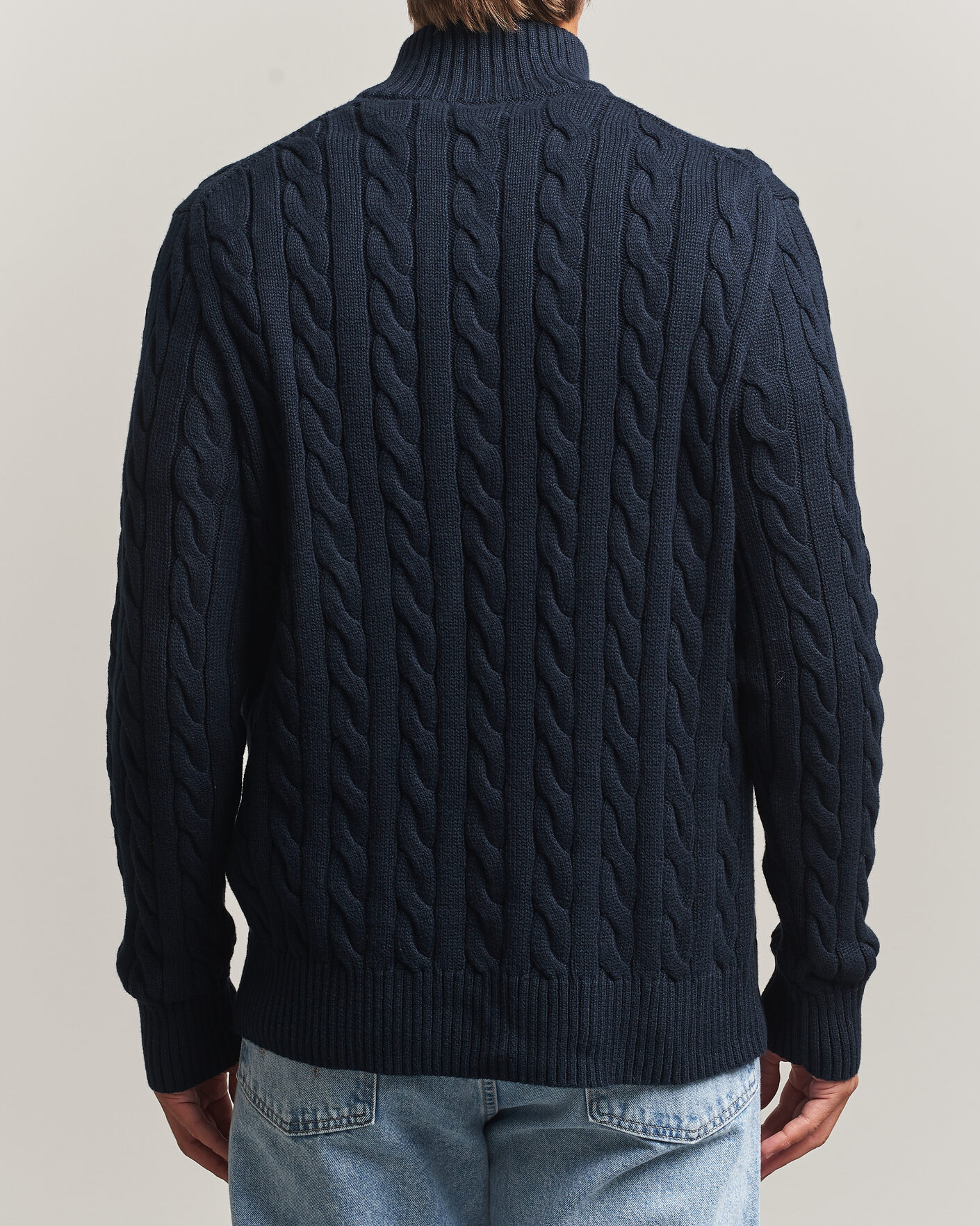 Heren | Truien | Polo Ralph Lauren | Cotton Cable Half Zip Hunter Navy