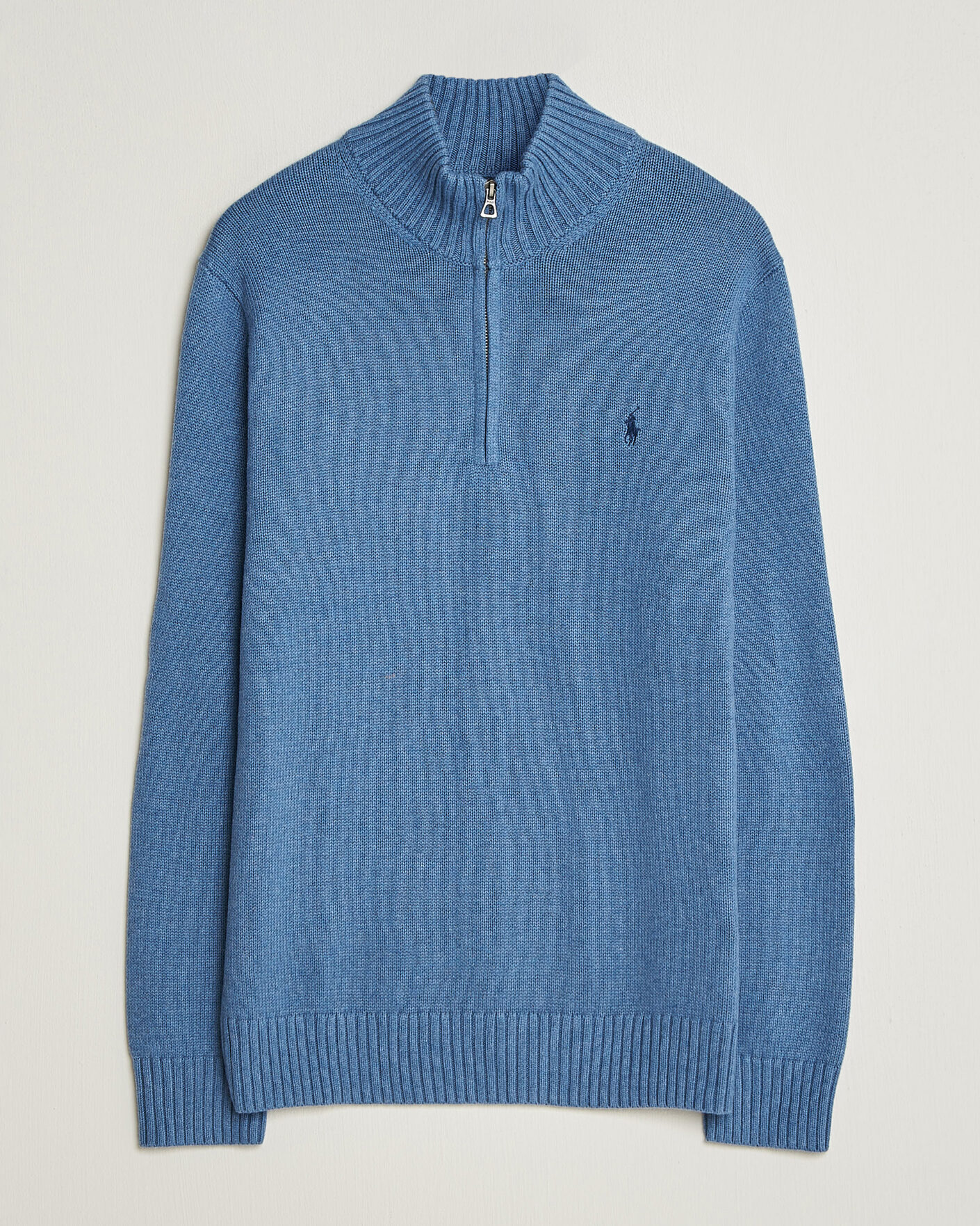 Heren | Truien | Polo Ralph Lauren | Cotton Pullover Half Zip Blue Borage Heather