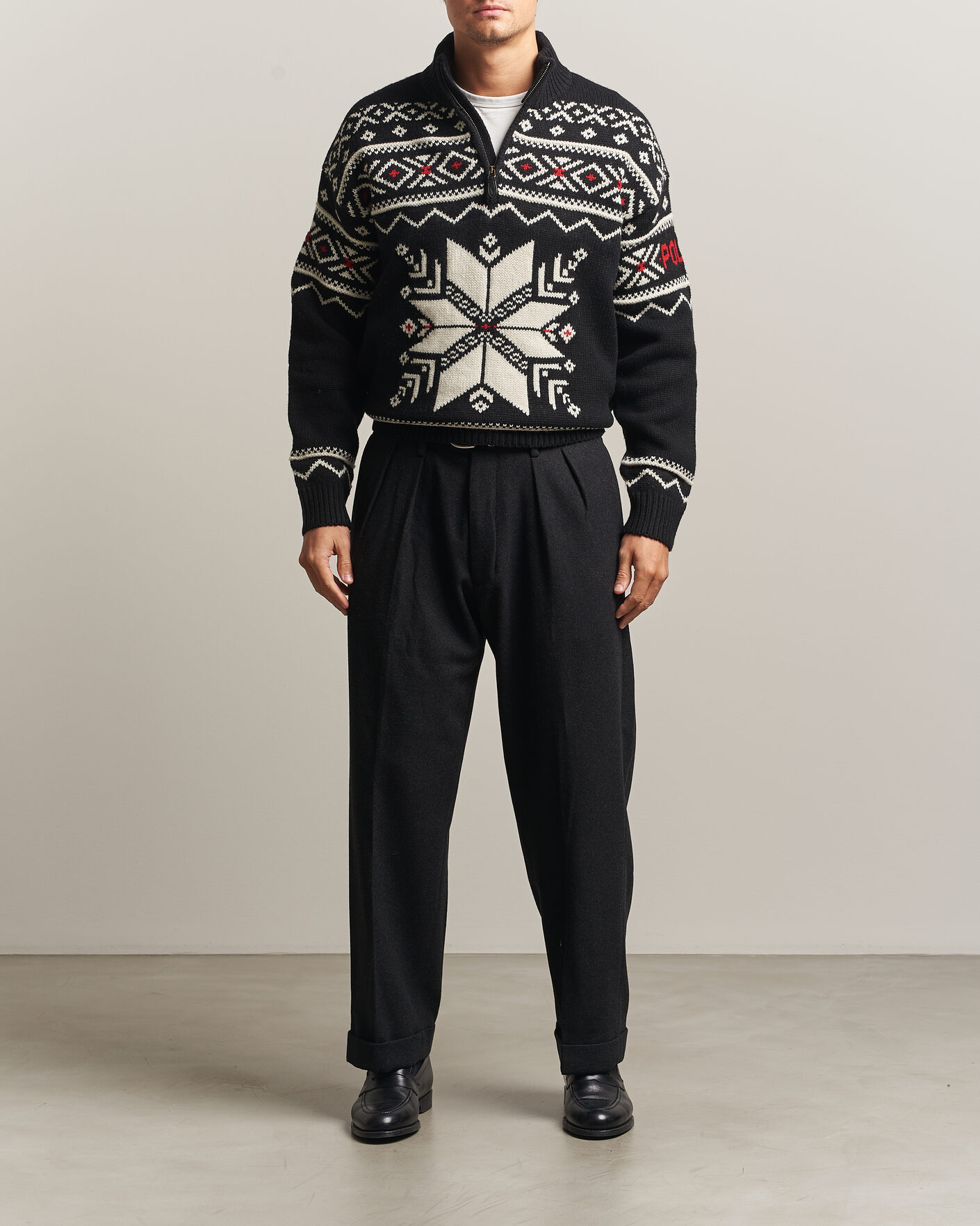 Heren | Truien | Polo Ralph Lauren | Wool Cotton Blend Sweater Black Combo