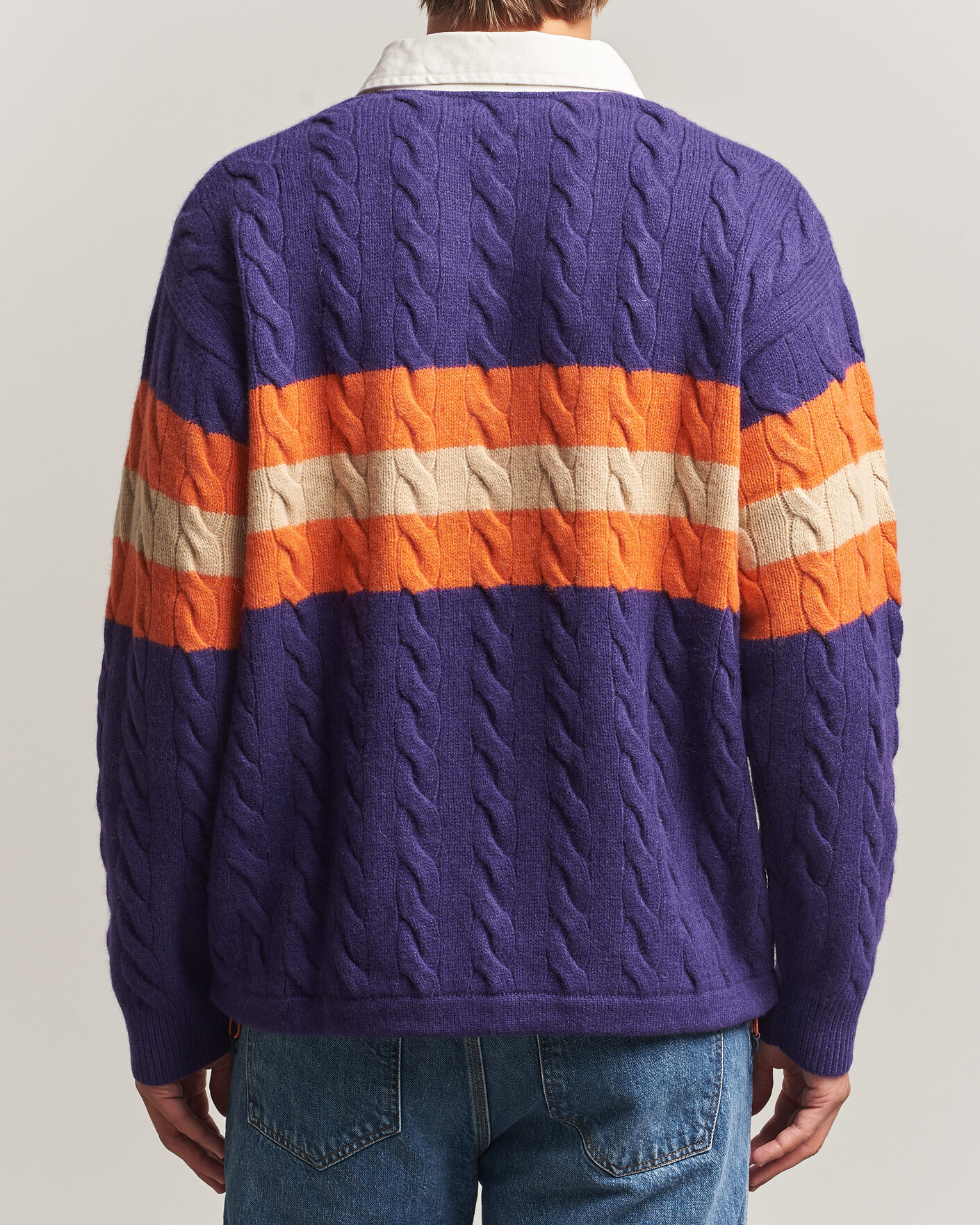 Heren | Truien | Polo Ralph Lauren | Wool Blend Cable Knitted Polo Purple Combo