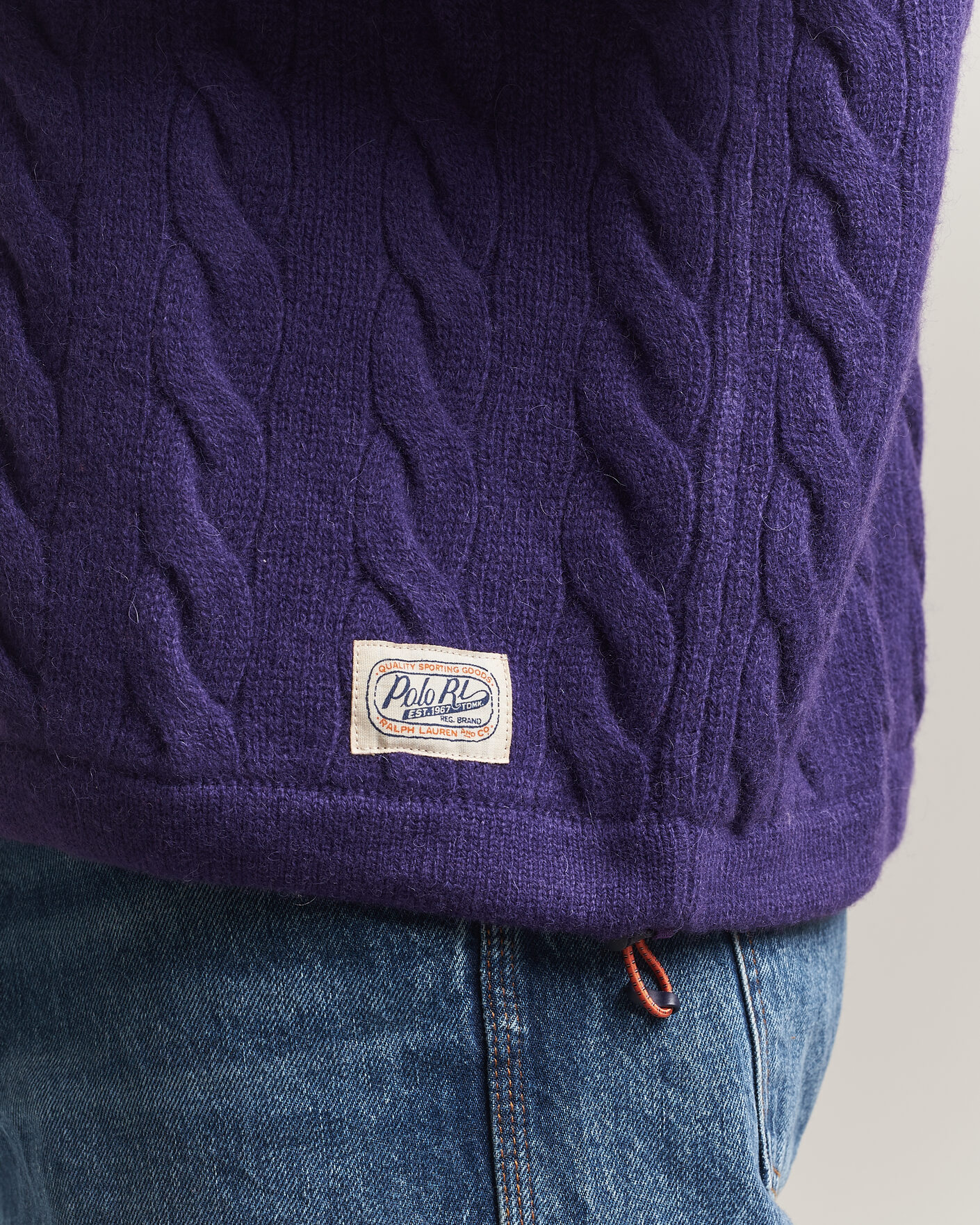 Heren | Truien | Polo Ralph Lauren | Wool Blend Cable Knitted Polo Purple Combo