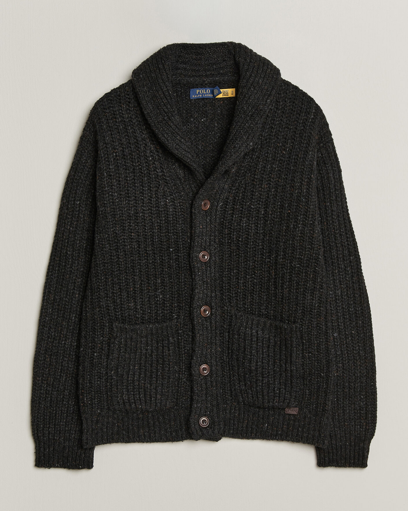 Heren | Truien | Polo Ralph Lauren | Wool Blend Shawl Collar Cardigan Black Marl