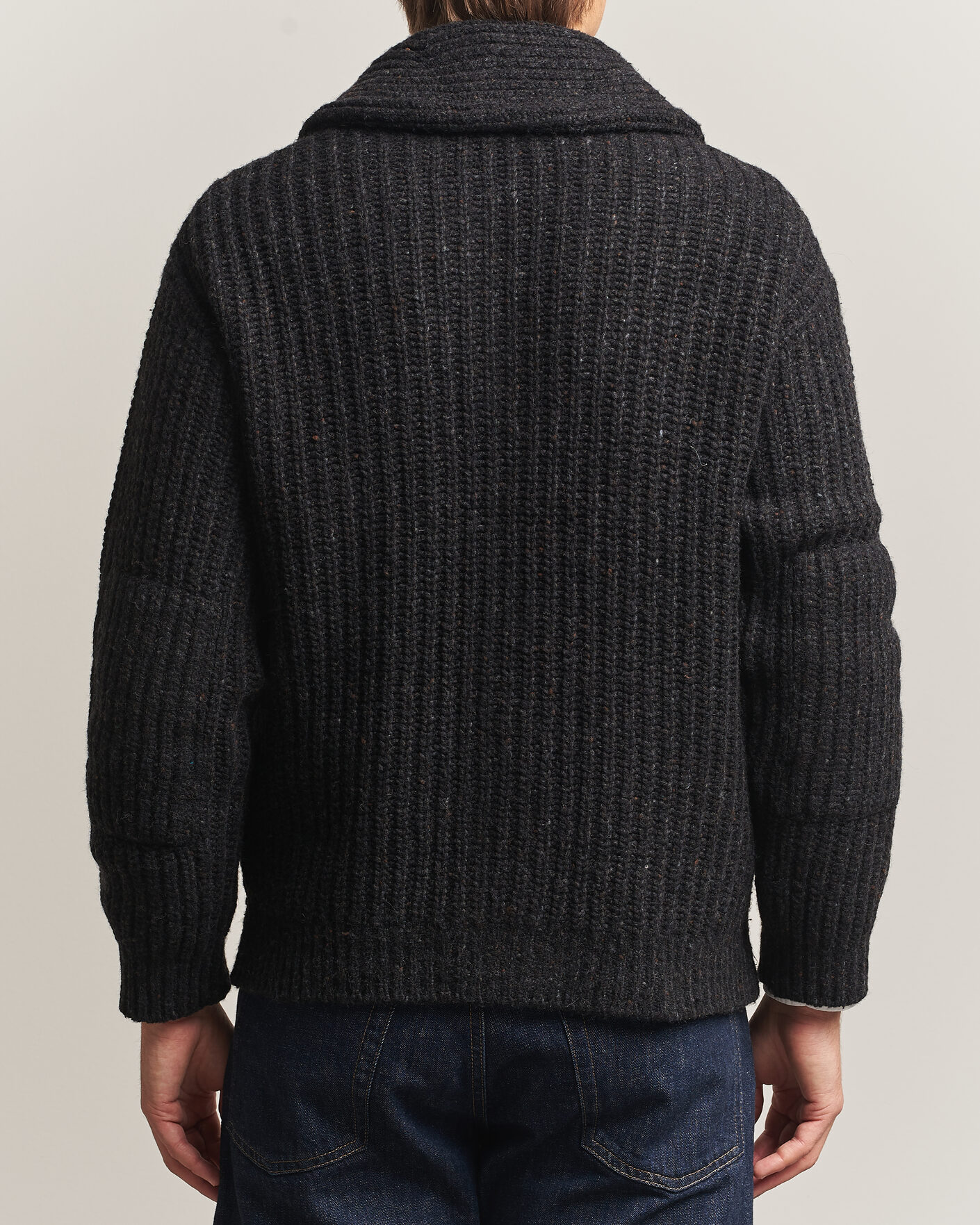 Heren | Truien | Polo Ralph Lauren | Wool Blend Shawl Collar Cardigan Black Marl