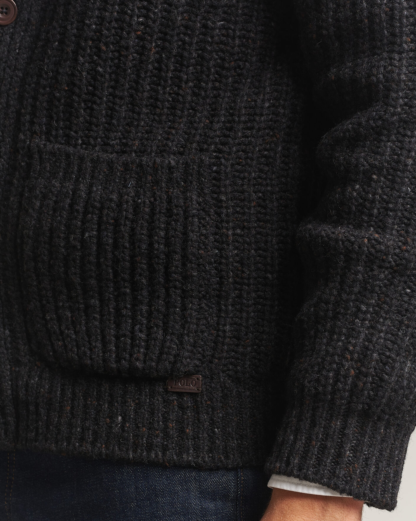 Heren | Truien | Polo Ralph Lauren | Wool Blend Shawl Collar Cardigan Black Marl