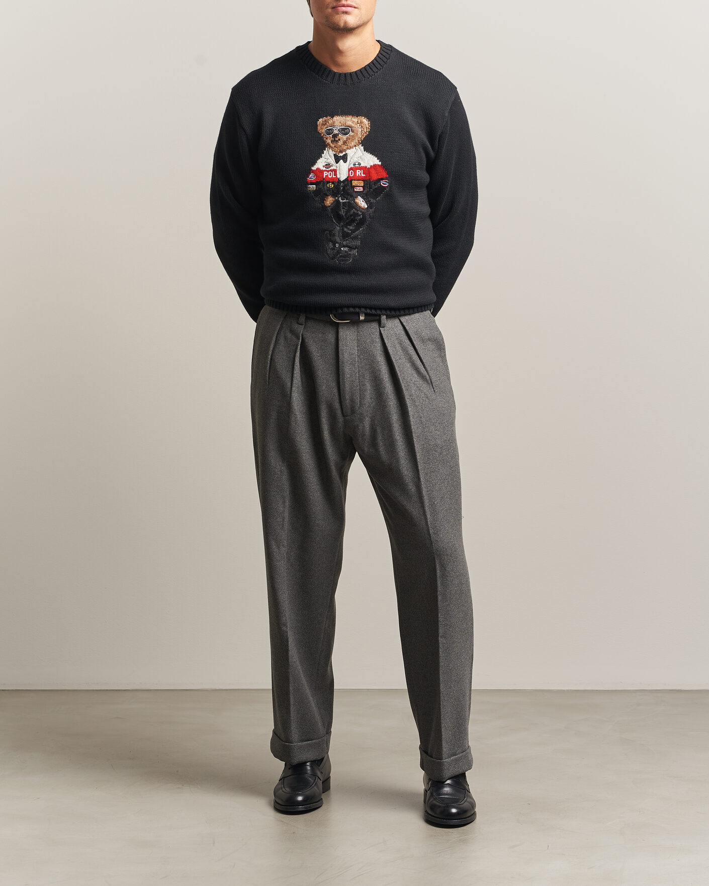 Heren | Truien | Polo Ralph Lauren | Cotton Blend Bear Sweater Polo Black